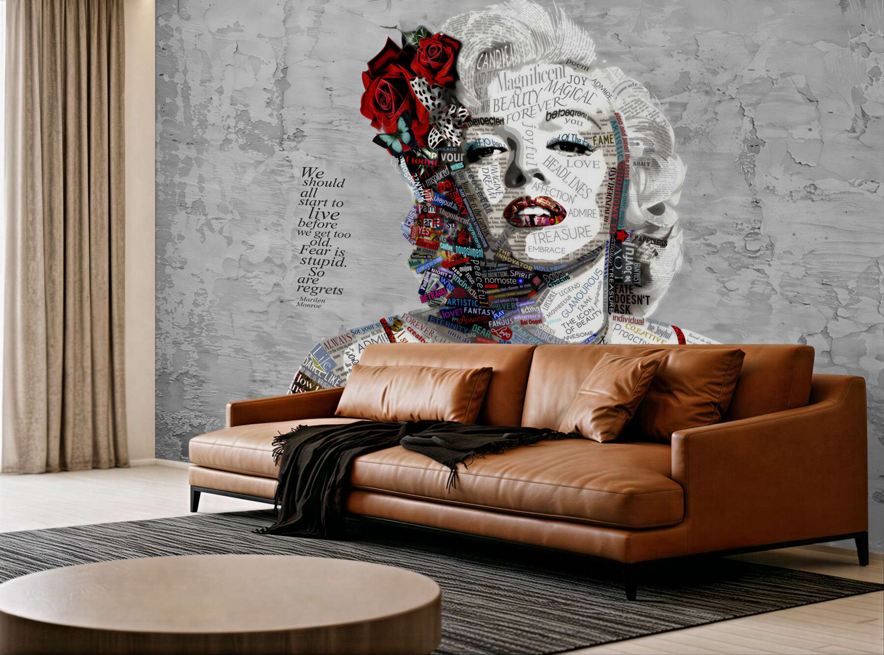 Fototapeta Marilyn Monroe z czerwonymi różami we włosach?v23