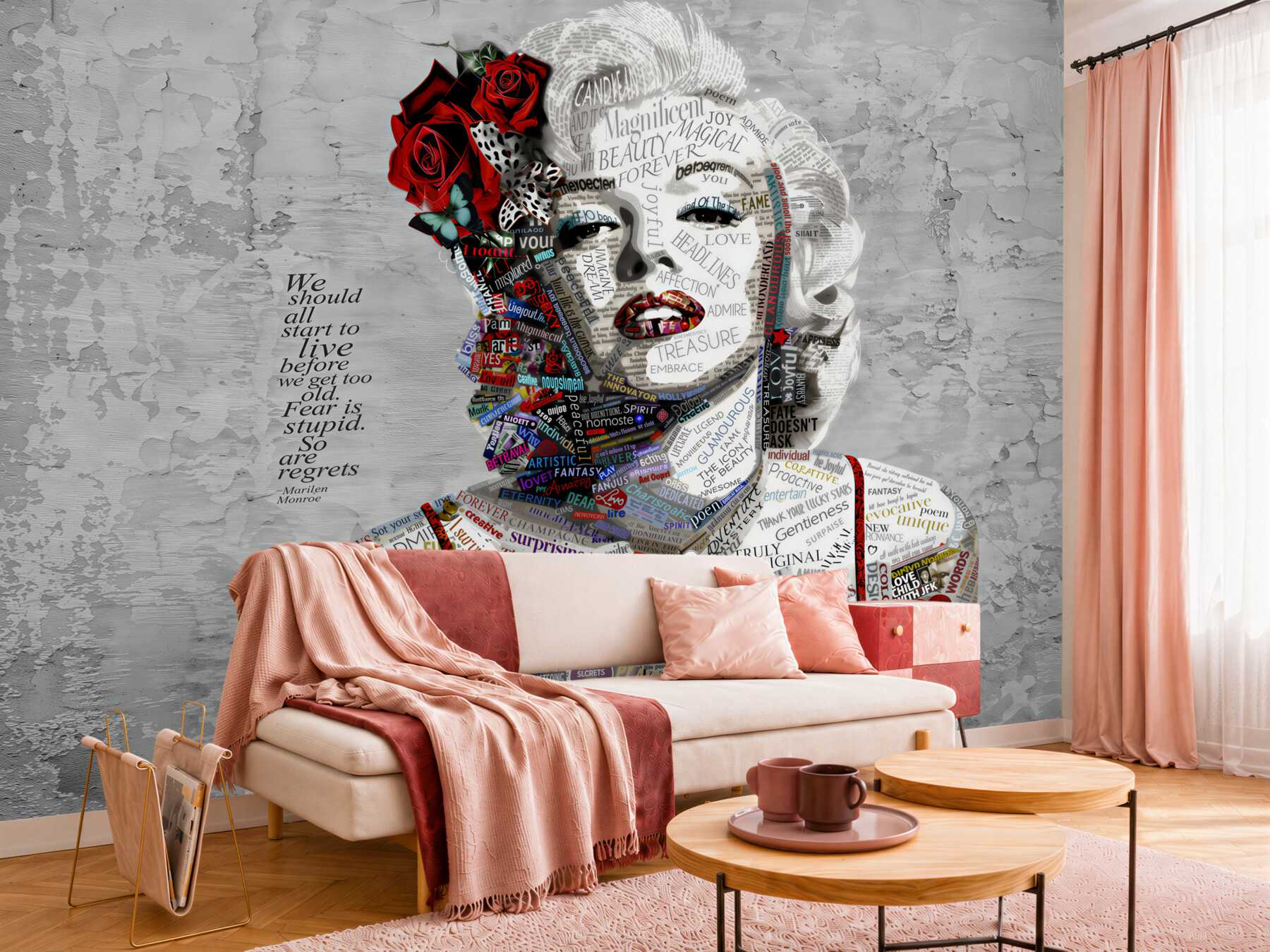 Fototapeta Marilyn Monroe z czerwonymi różami we włosach?v23