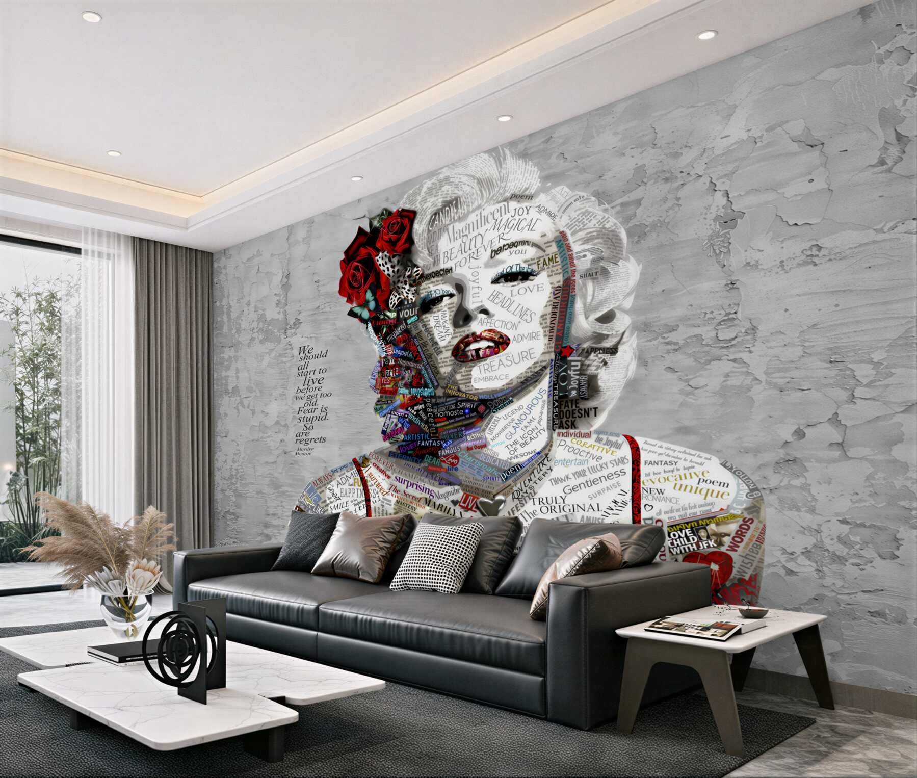 Fototapeta Marilyn Monroe z czerwonymi różami we włosach?v23