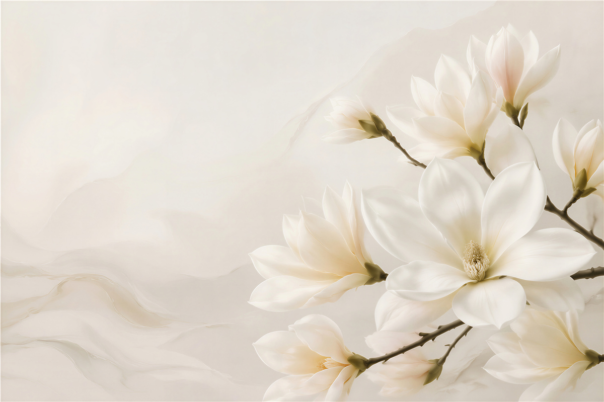 Fototapeta duże piękne białe kwiaty