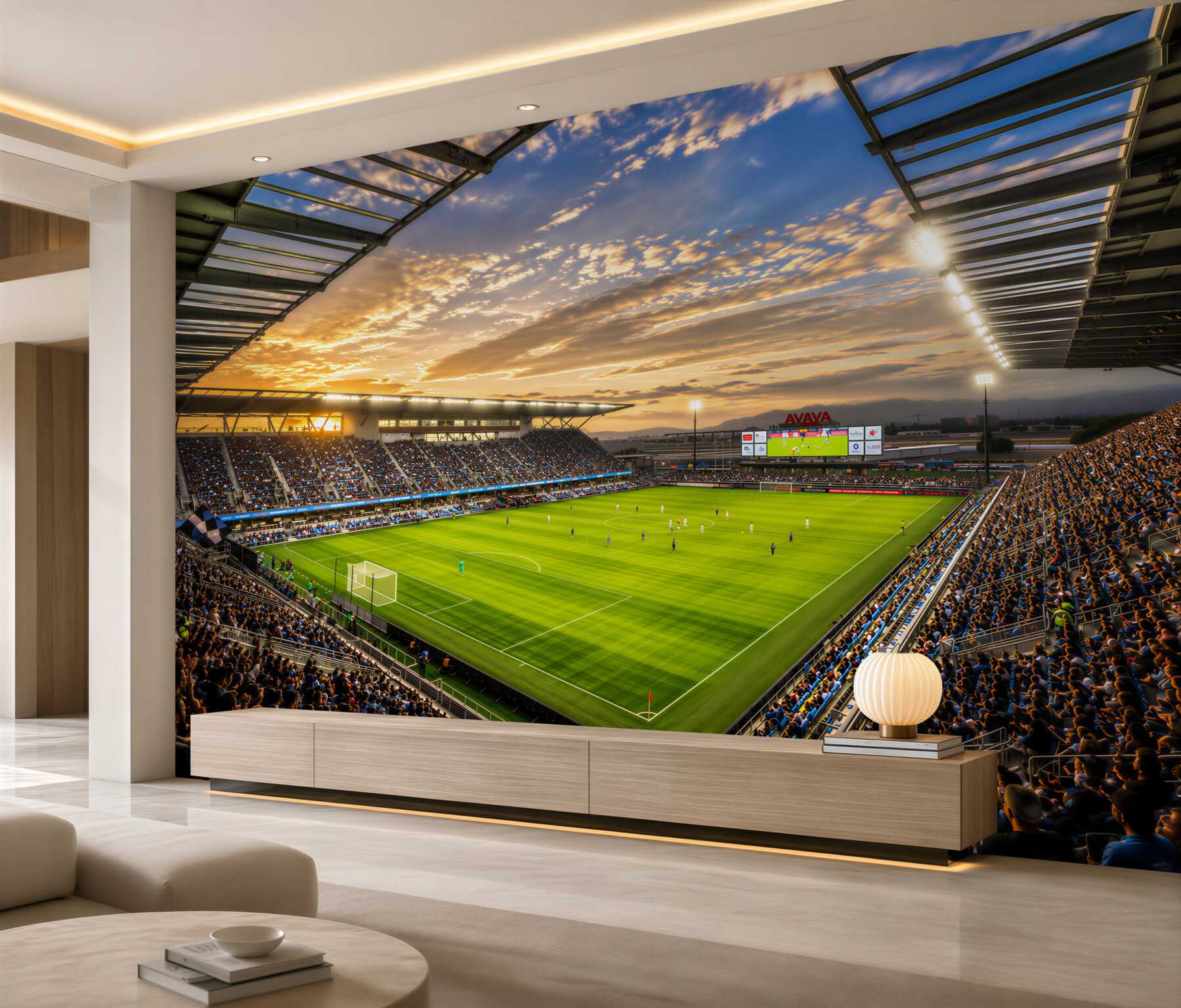 Fototapeta Gram na stadionie piłkarskim