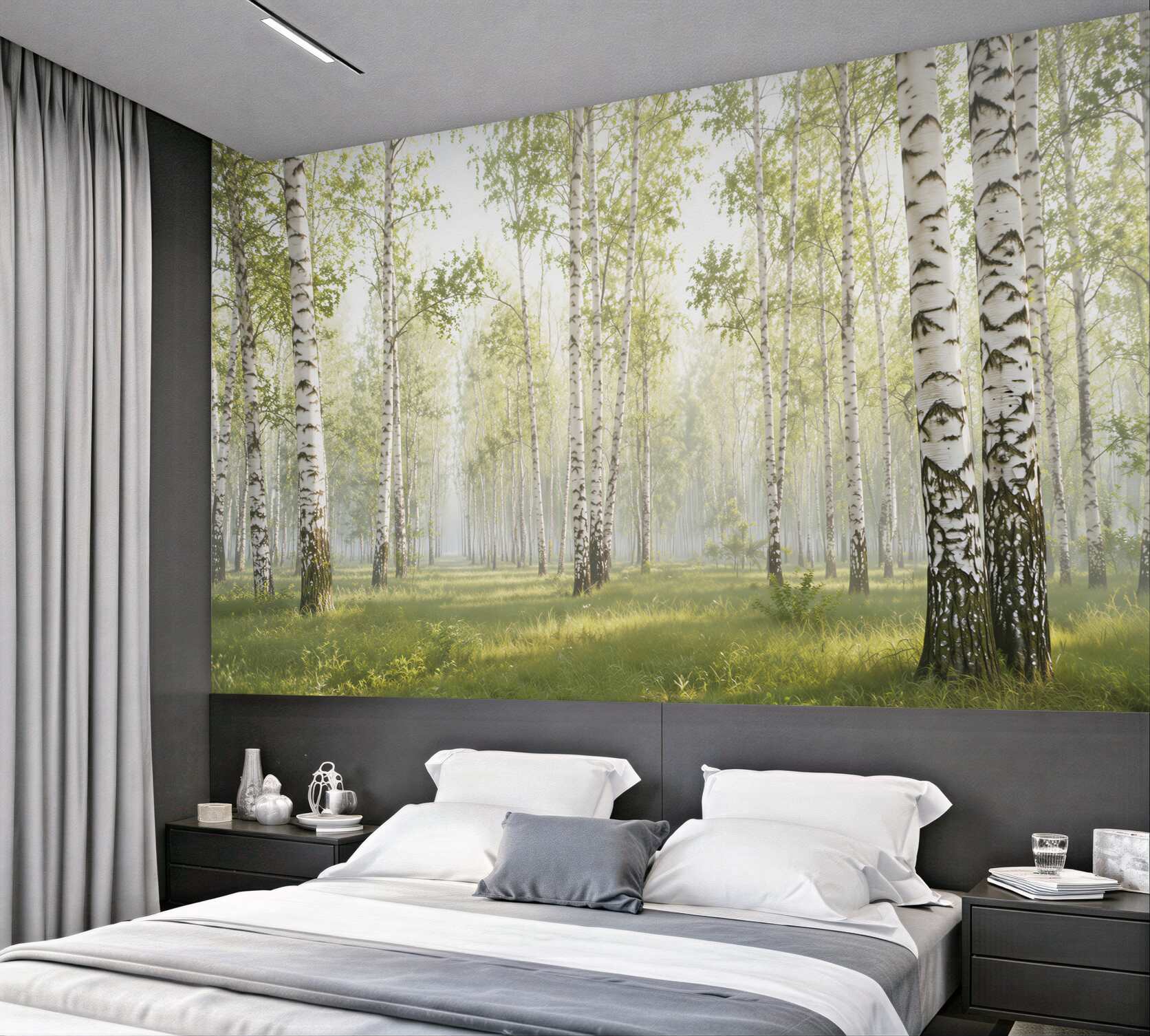 Fototapeta piękny las brzozowy?v23