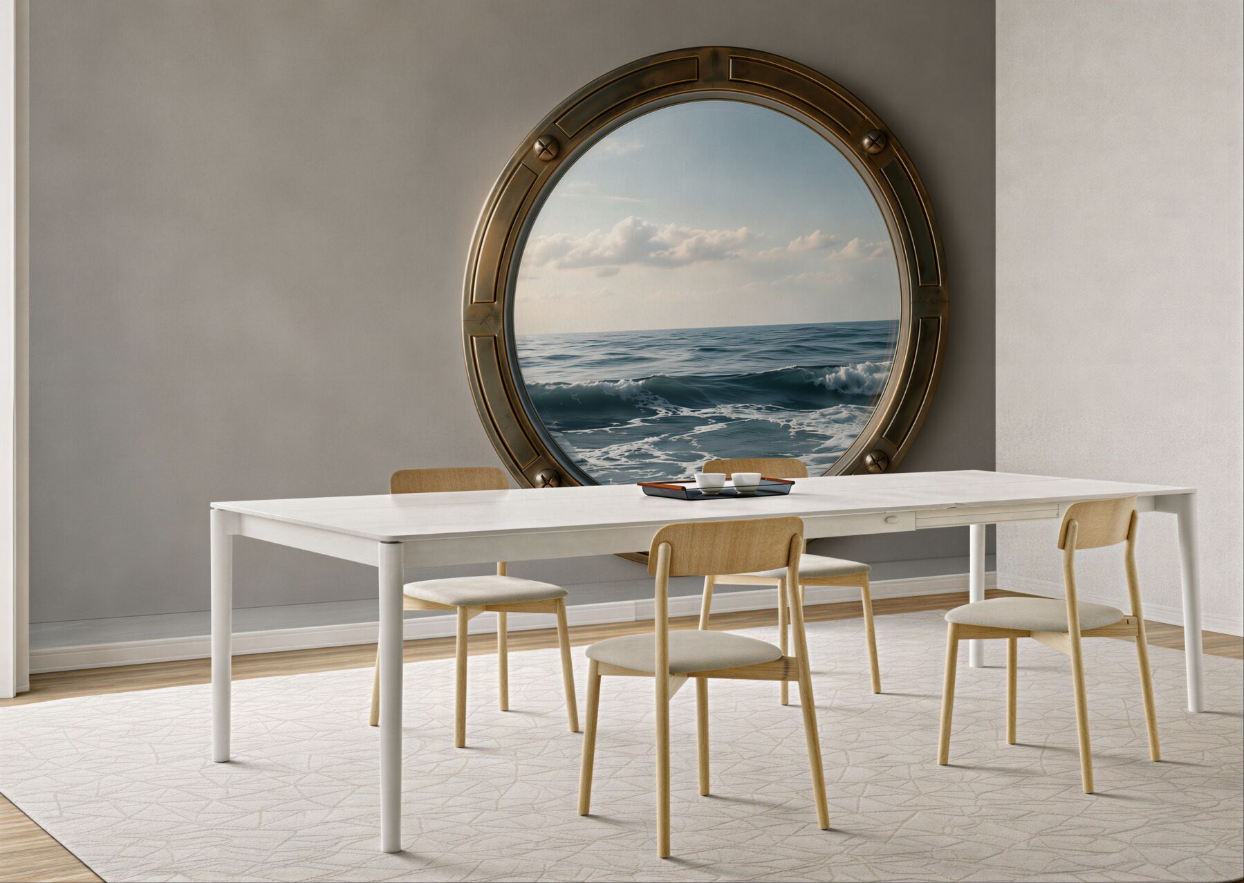 Fototapeta widok na ocean z okna kabiny?v23