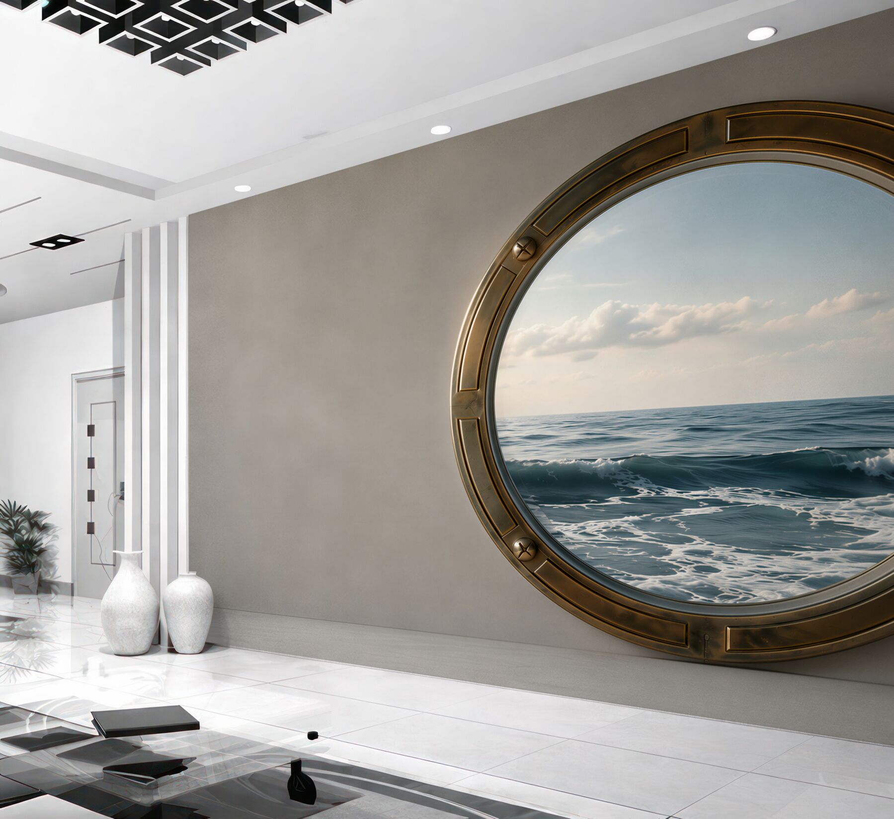 Fototapeta widok na ocean z okna kabiny?v23