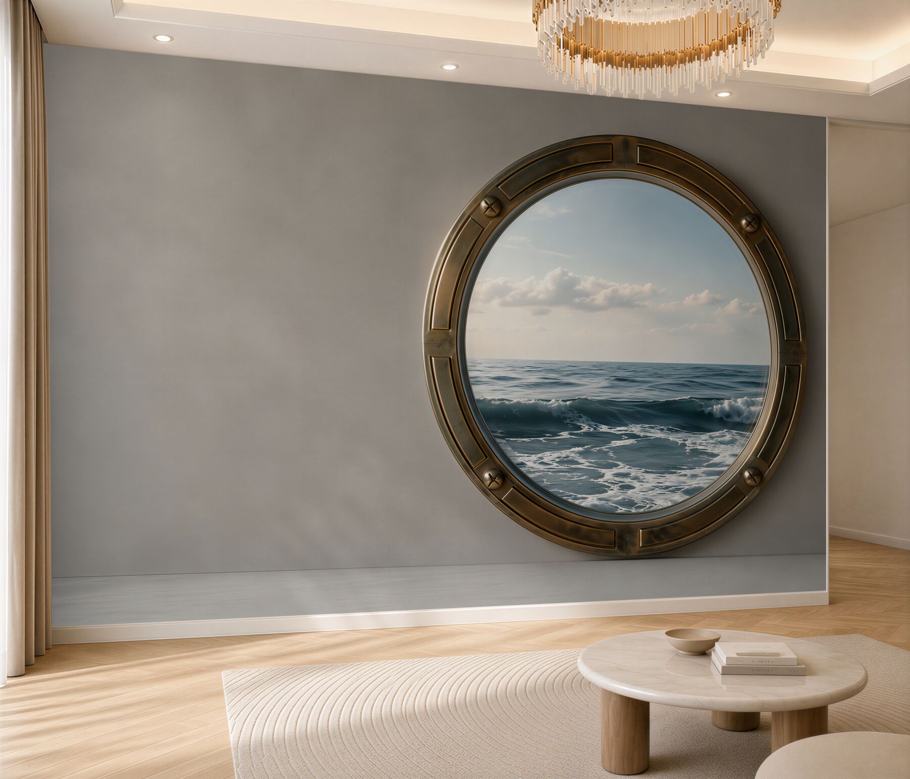 Fototapeta widok na ocean z okna kabiny?v23