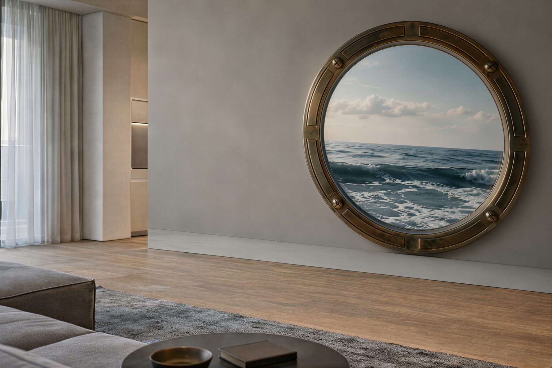 Fototapeta widok na ocean z okna kabiny?v23