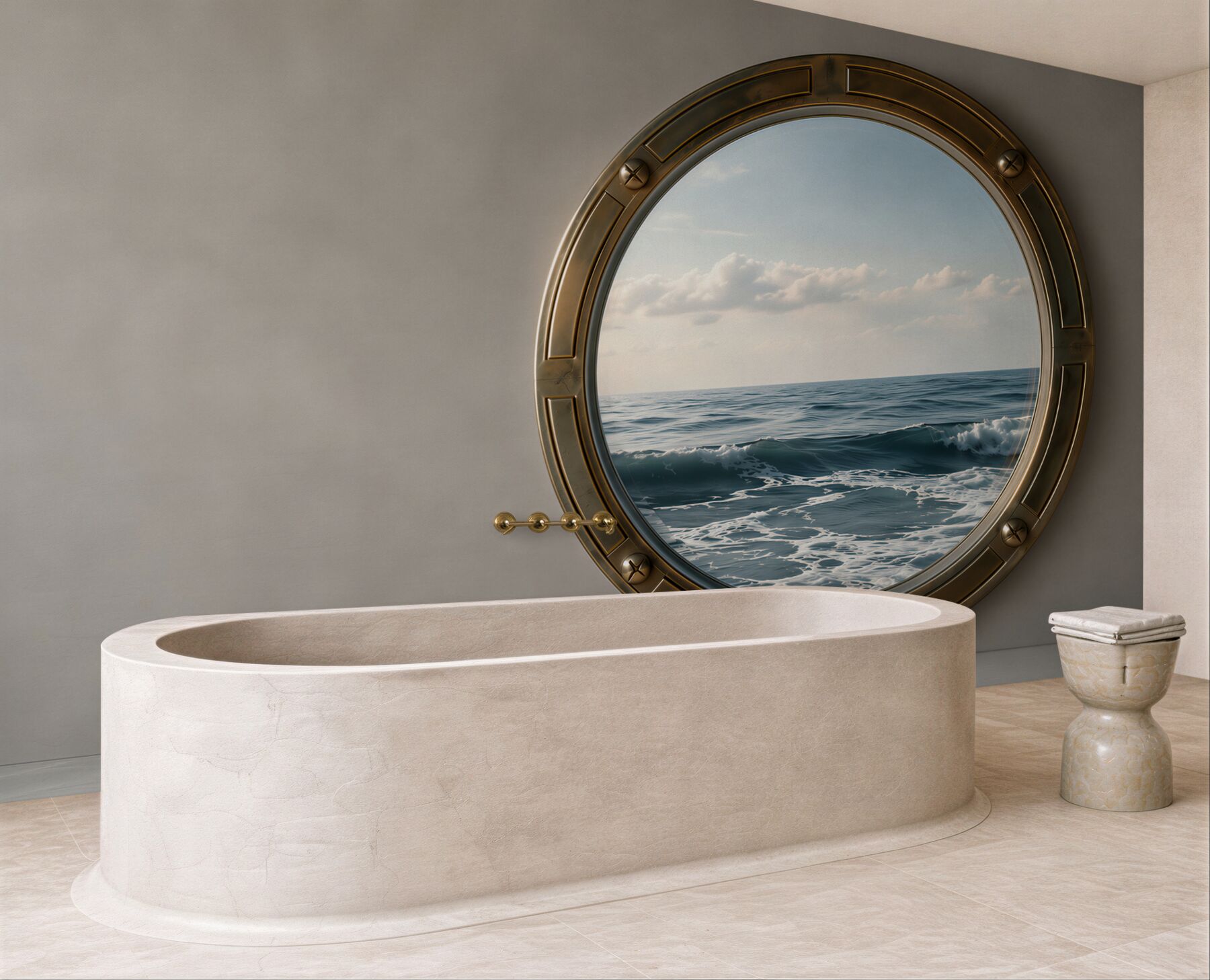Fototapeta widok na ocean z okna kabiny?v23