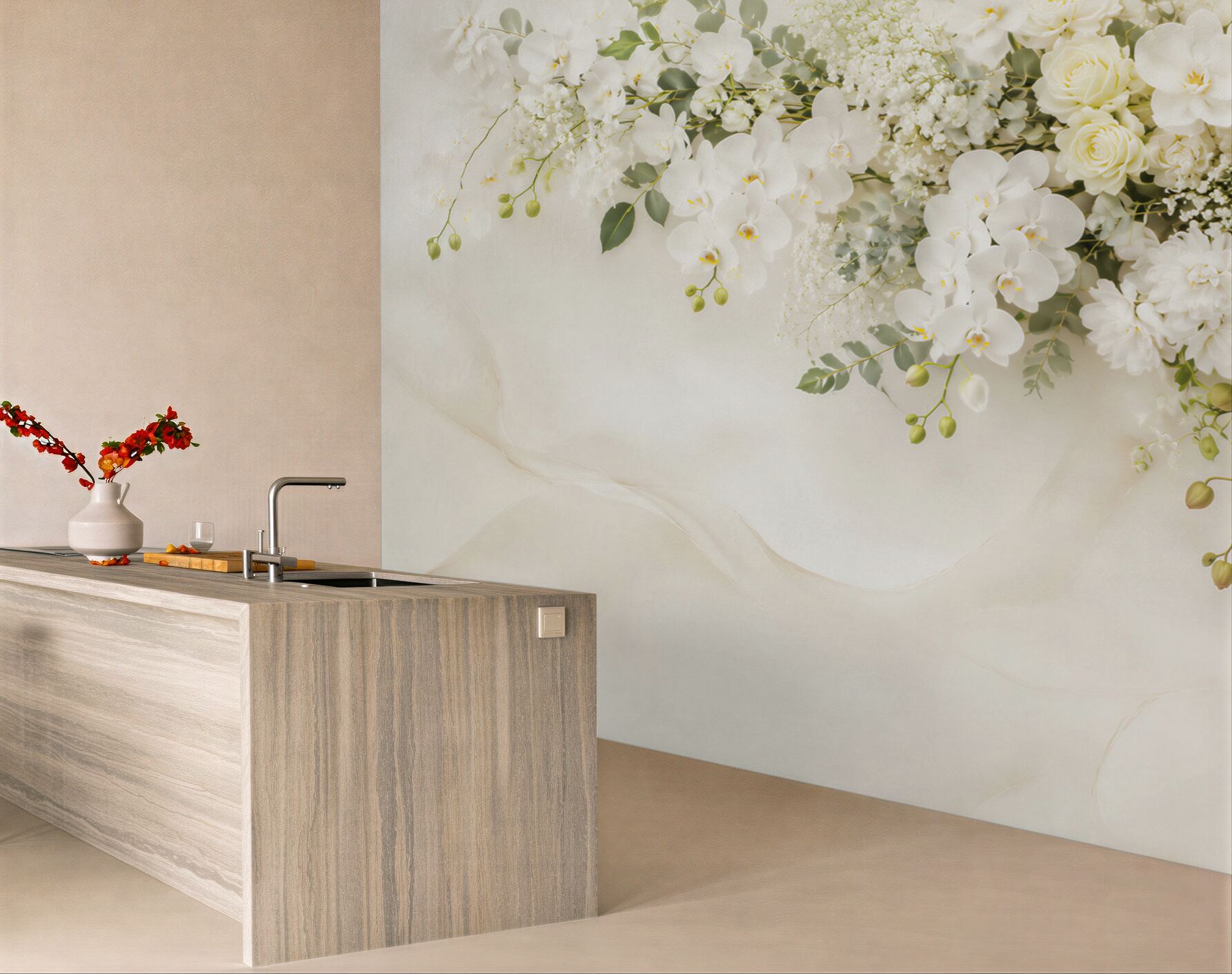Fototapeta Wiszące białe orchidee?v23