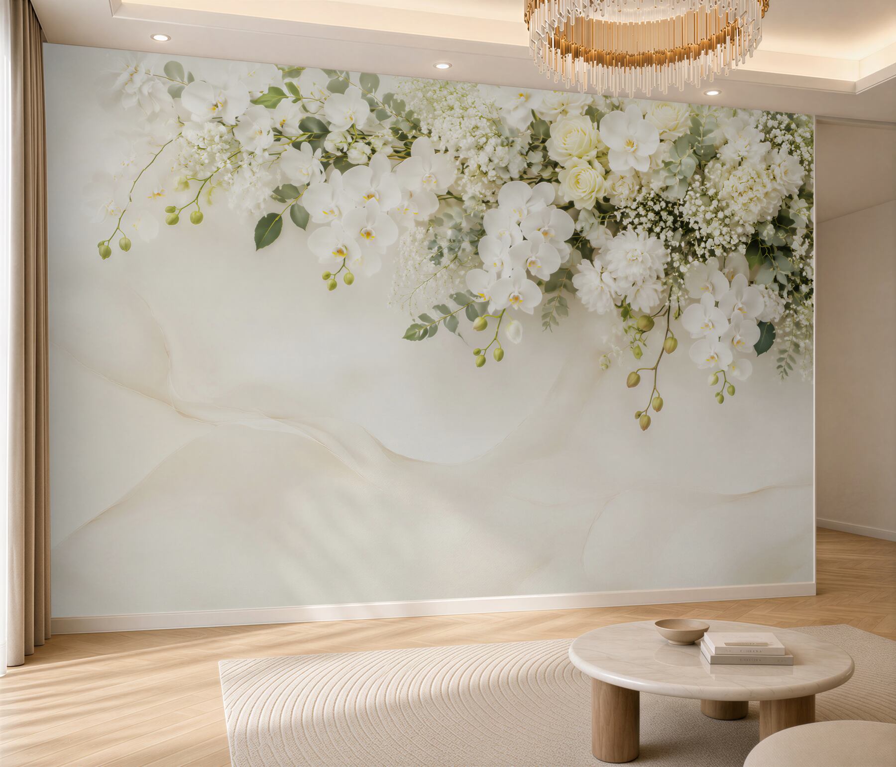 Fototapeta Wiszące białe orchidee