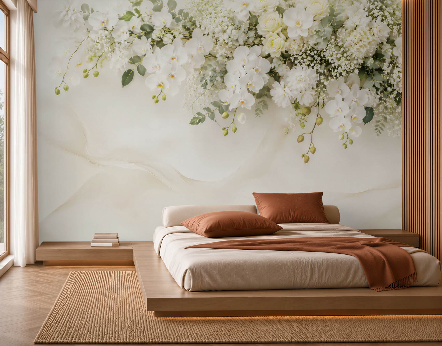 Fototapeta Wiszące białe orchidee?v23