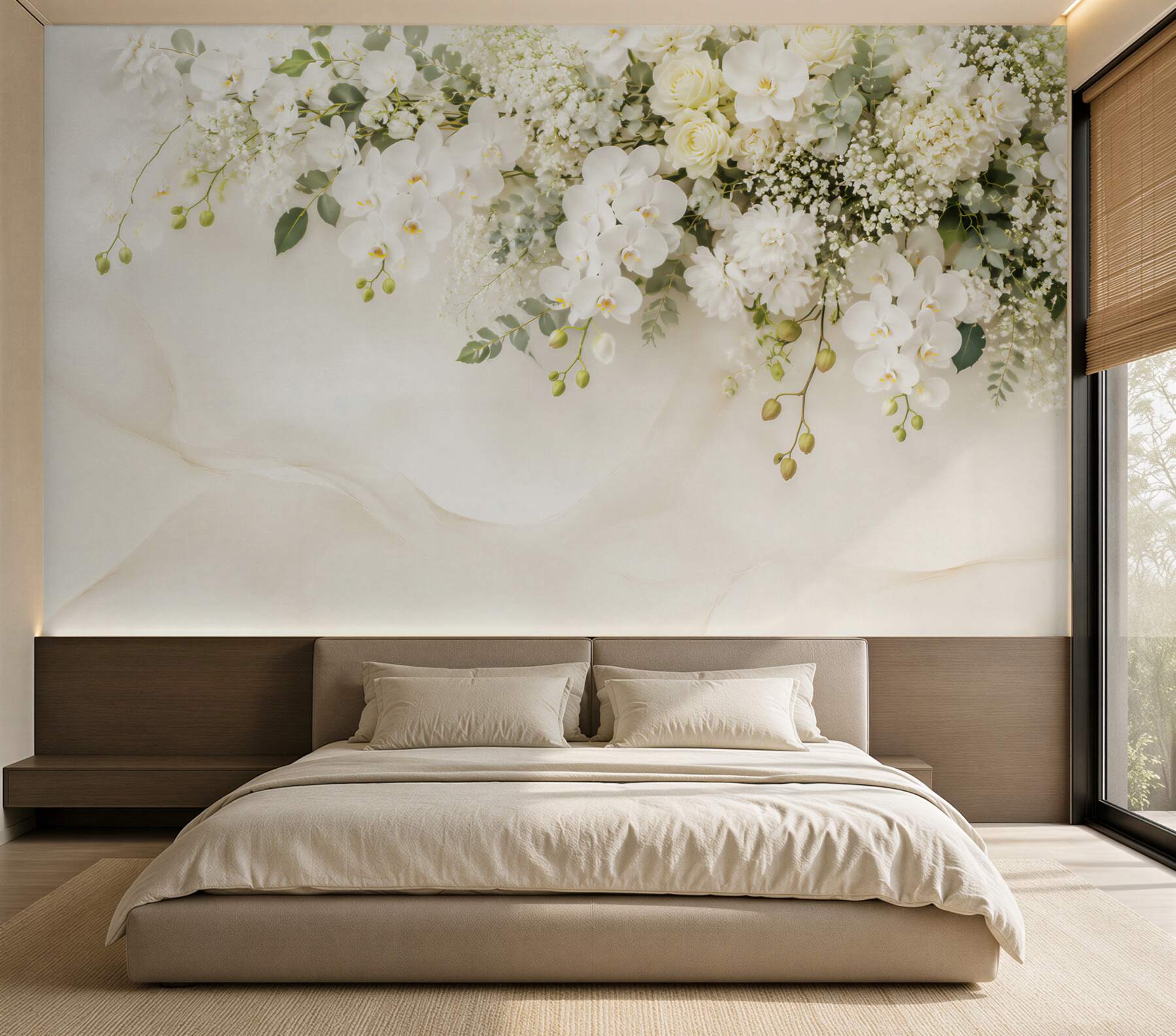 Fototapeta Wiszące białe orchidee?v23