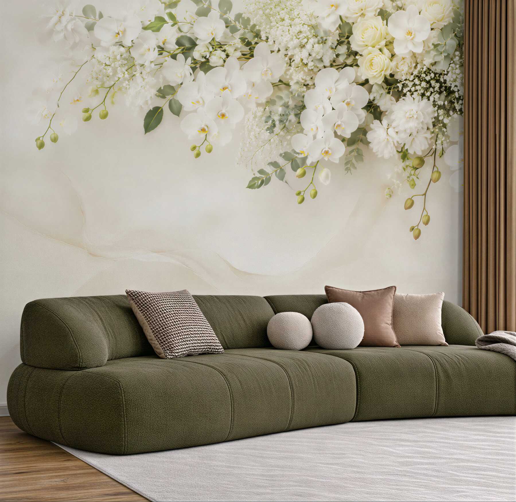 Fototapeta Wiszące białe orchidee?v23