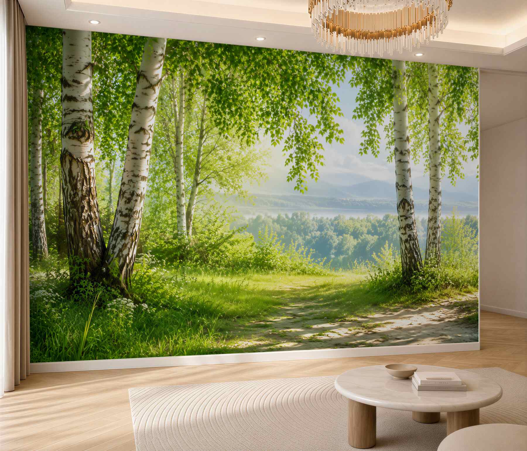 Fototapeta Zielony las brzozowy?v23