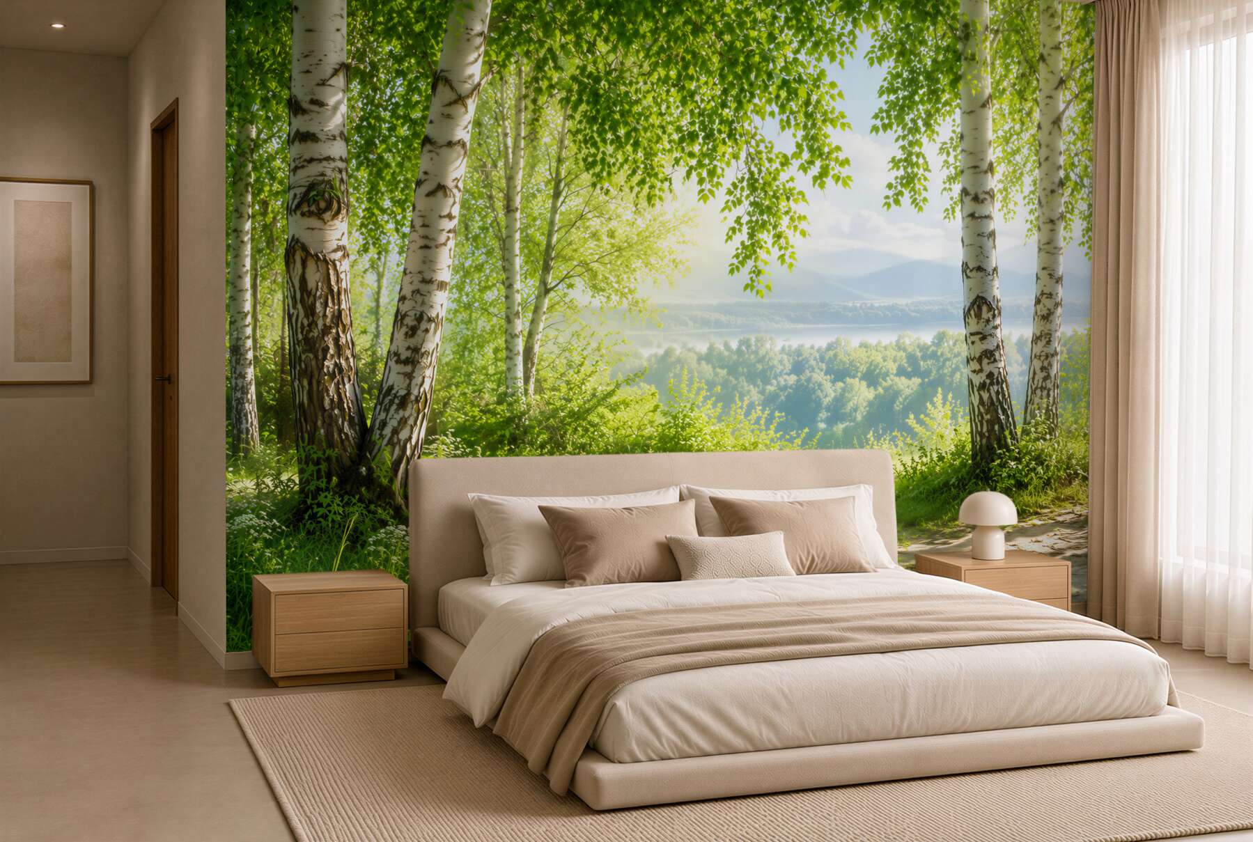 Fototapeta Zielony las brzozowy?v23