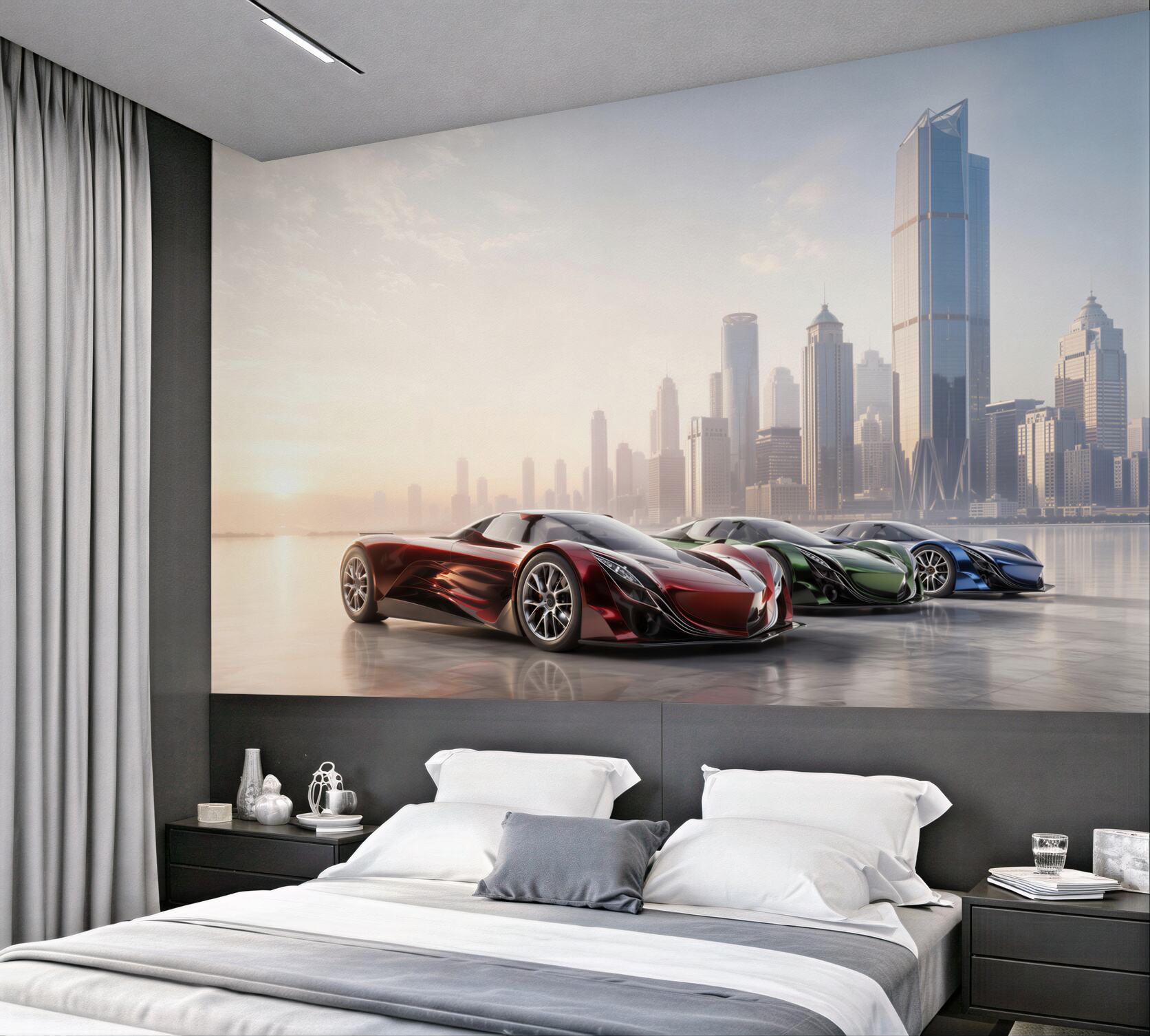 Fototapeta Trzy samochody sportowe na tle metropolii?v23