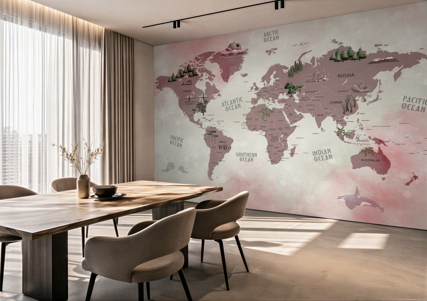 Fototapeta Mapa świata z nazwami lasów?v23