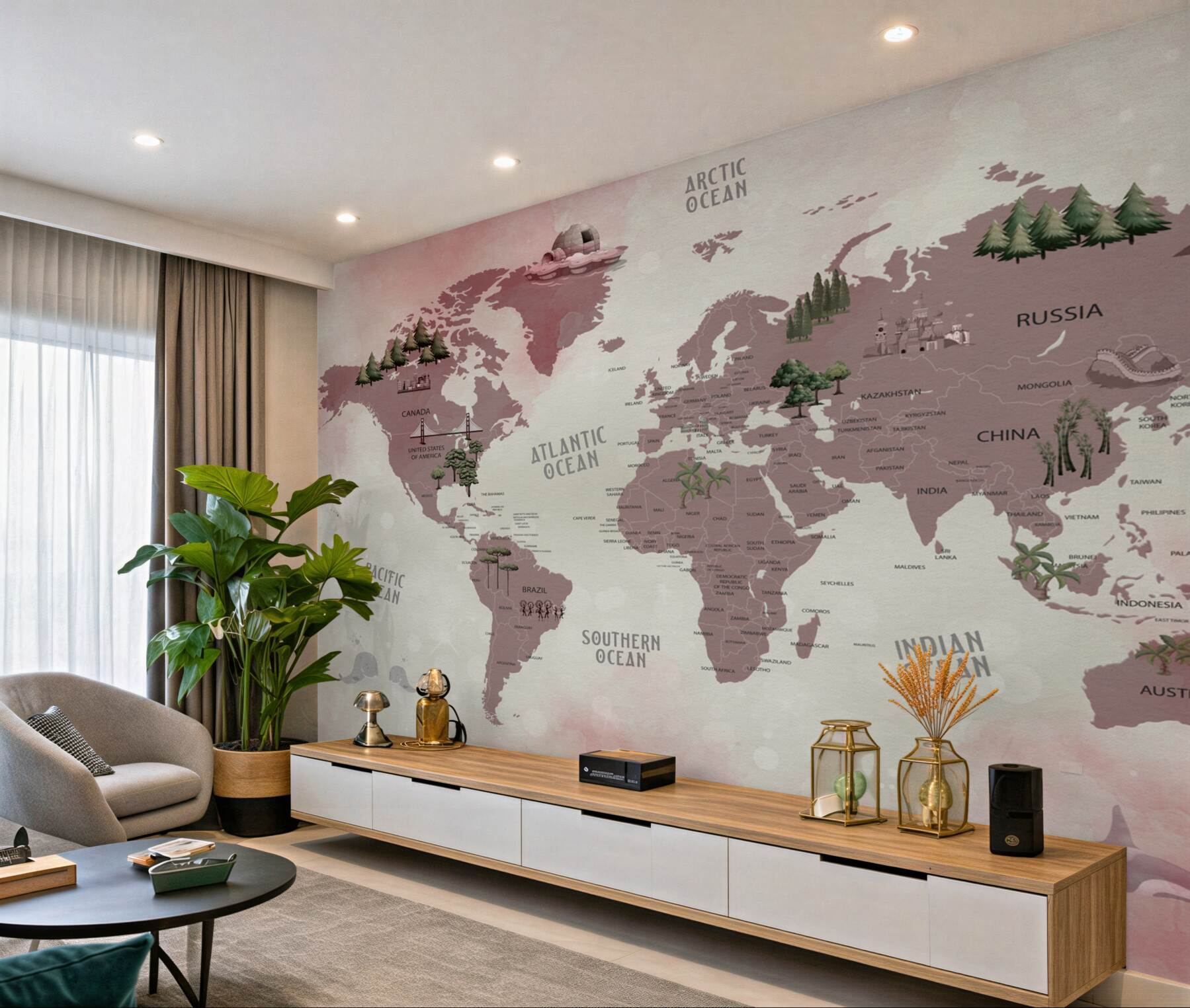 Fototapeta Mapa świata z nazwami lasów?v23