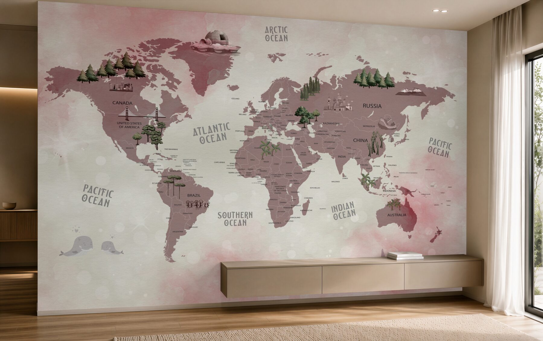 Fototapeta Mapa świata z nazwami lasów?v23