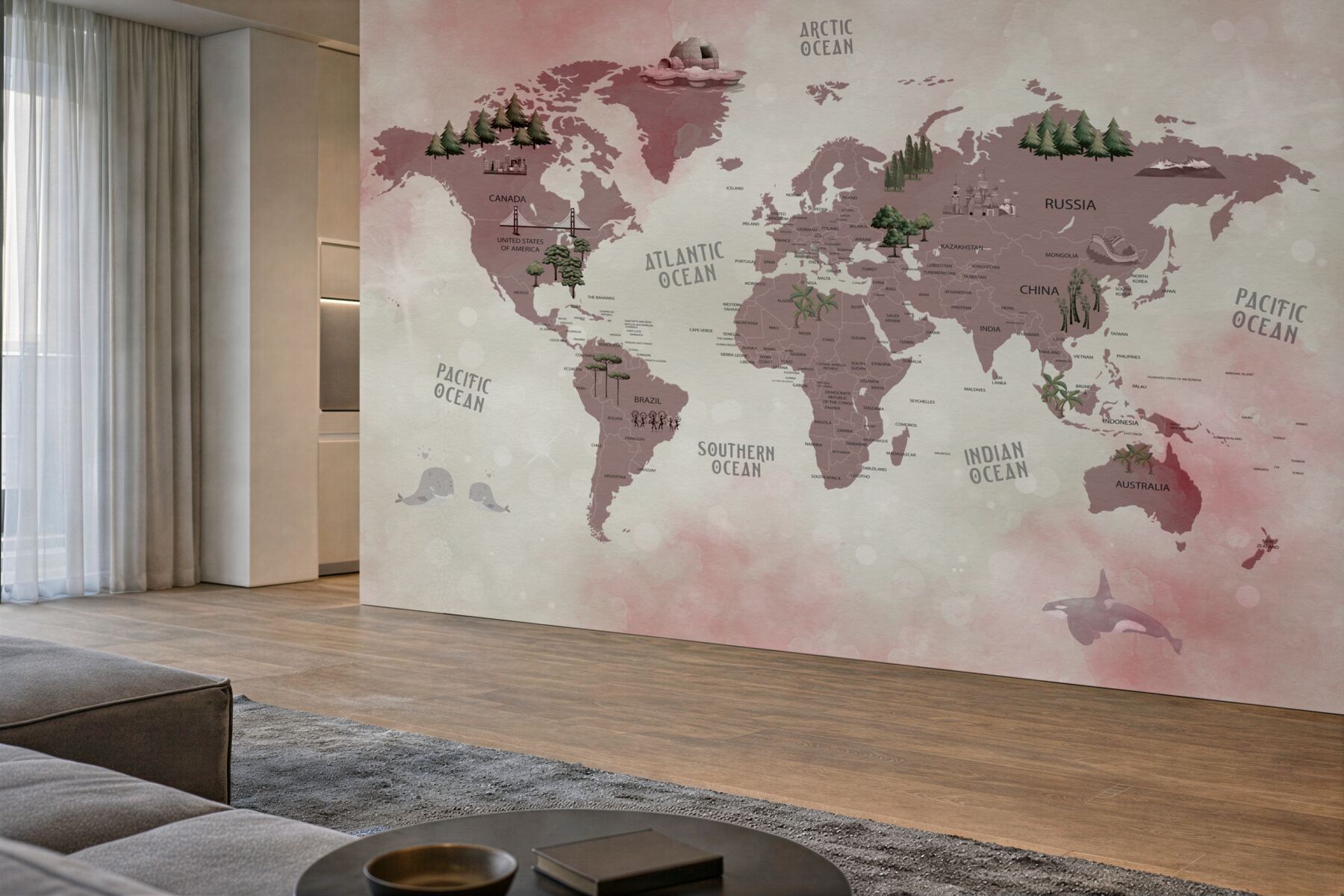 Fototapeta Mapa świata z nazwami lasów?v23