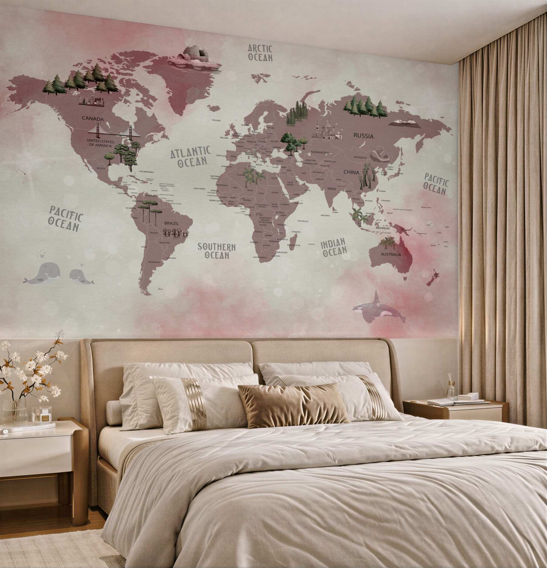 Fototapeta Mapa świata z nazwami lasów?v23