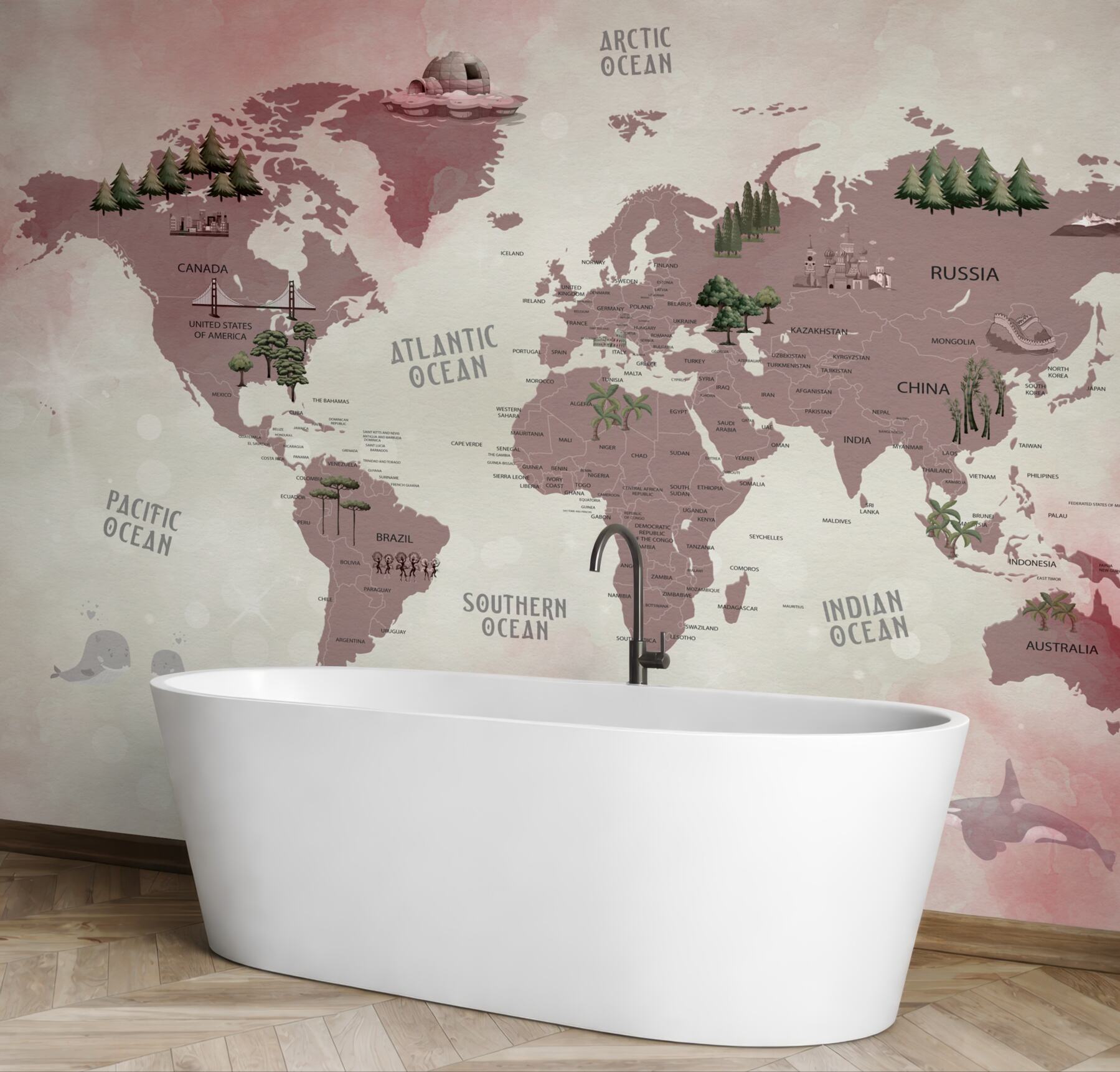Fototapeta Mapa świata z nazwami lasów?v23