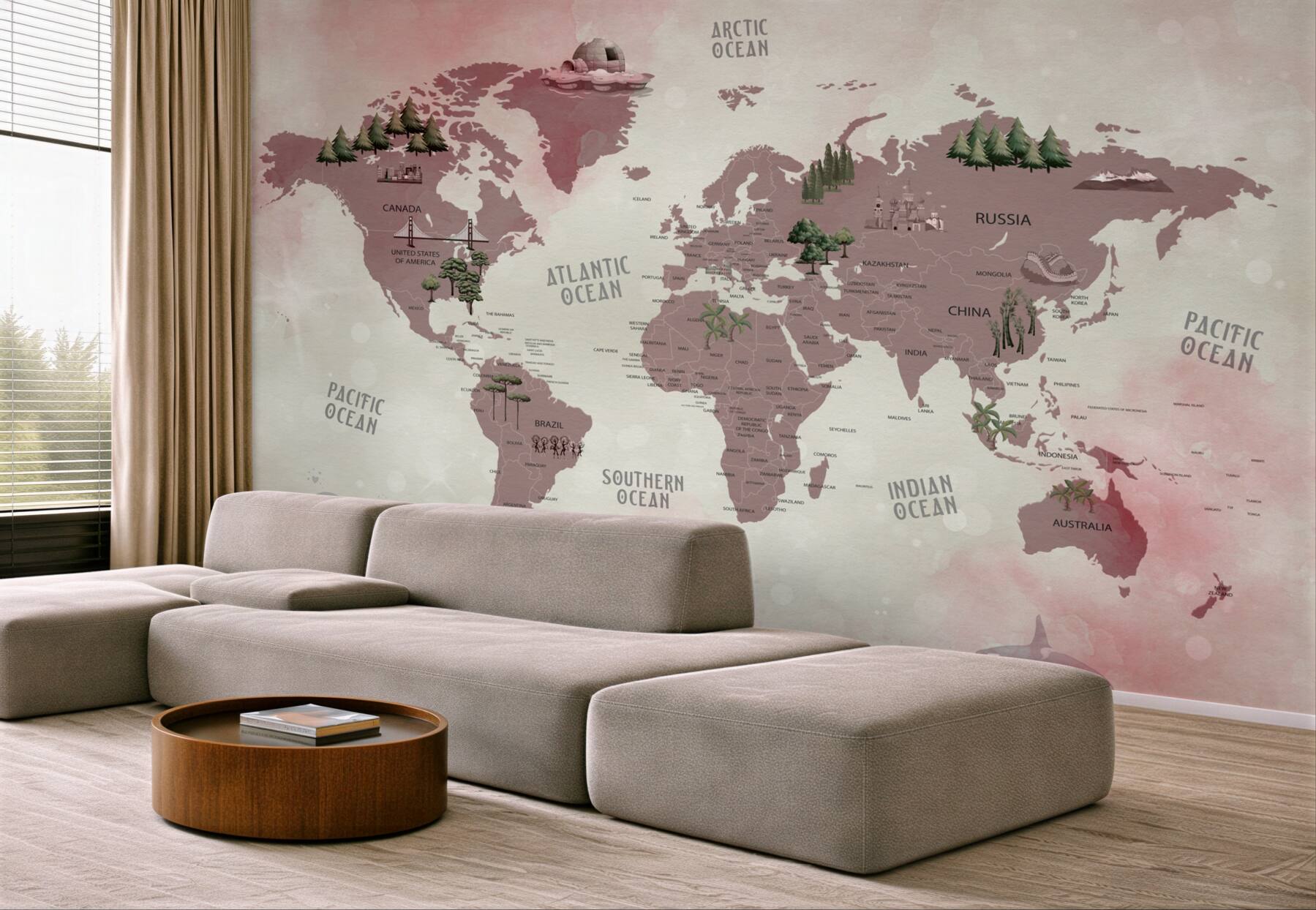 Fototapeta Mapa świata z nazwami lasów?v23