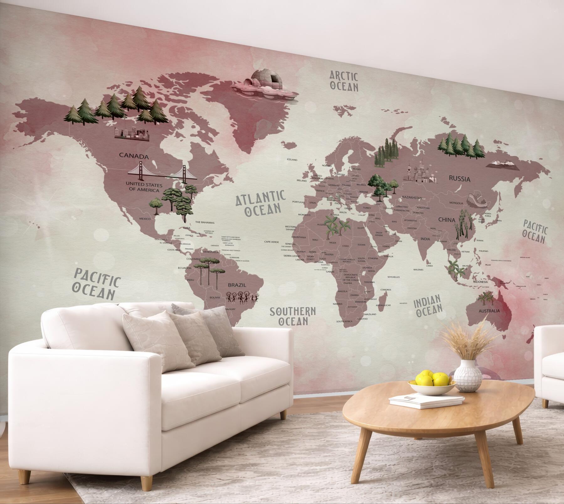 Fototapeta Mapa świata z nazwami lasów?v23
