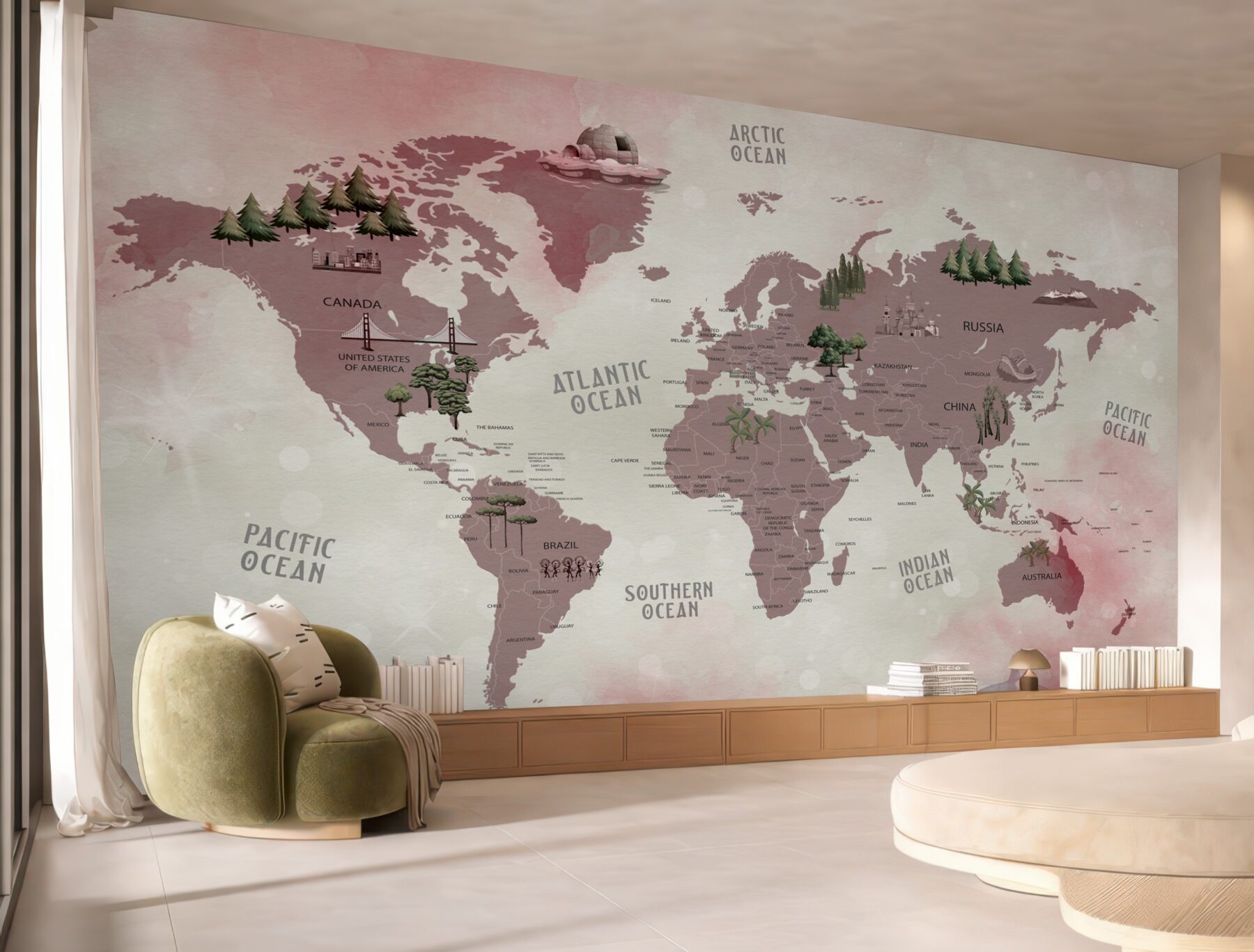 Fototapeta Mapa świata z nazwami lasów?v23