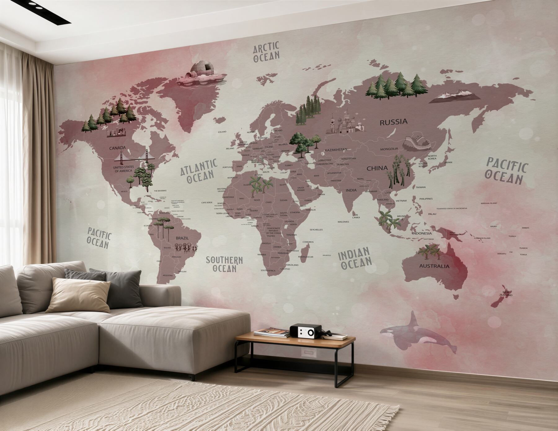 Fototapeta Mapa świata z nazwami lasów?v23