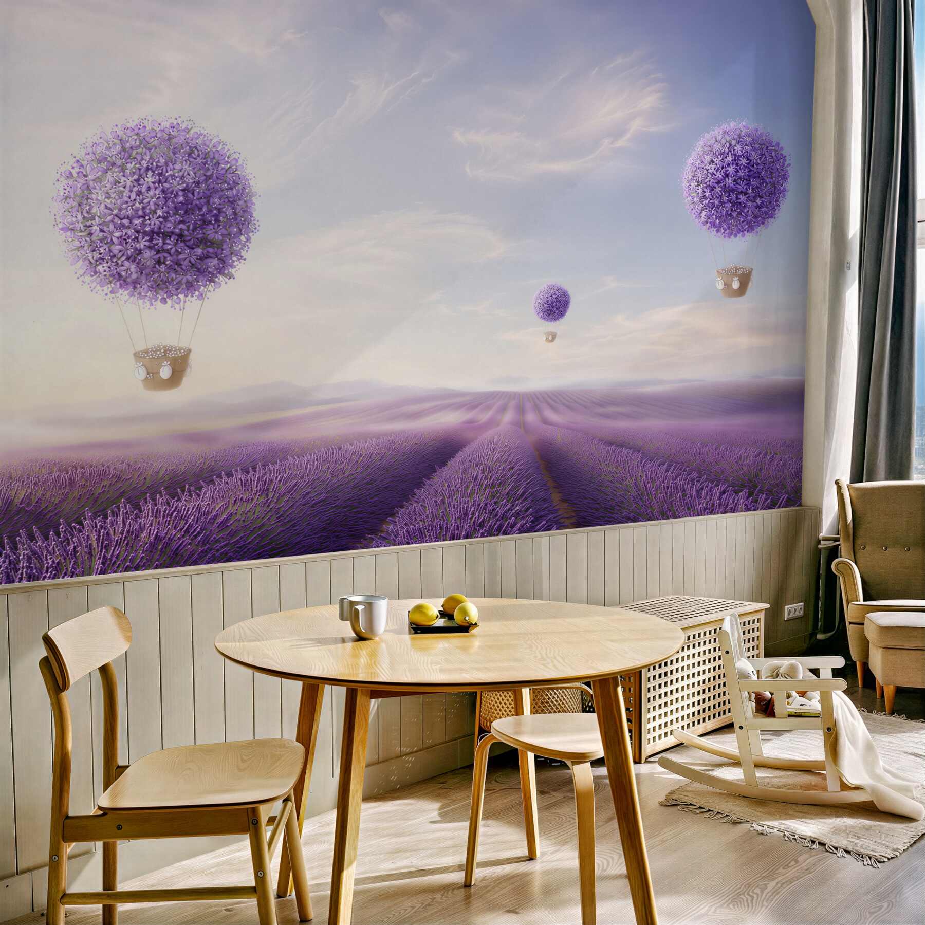 Fototapeta Pole lawendy i balony?v23