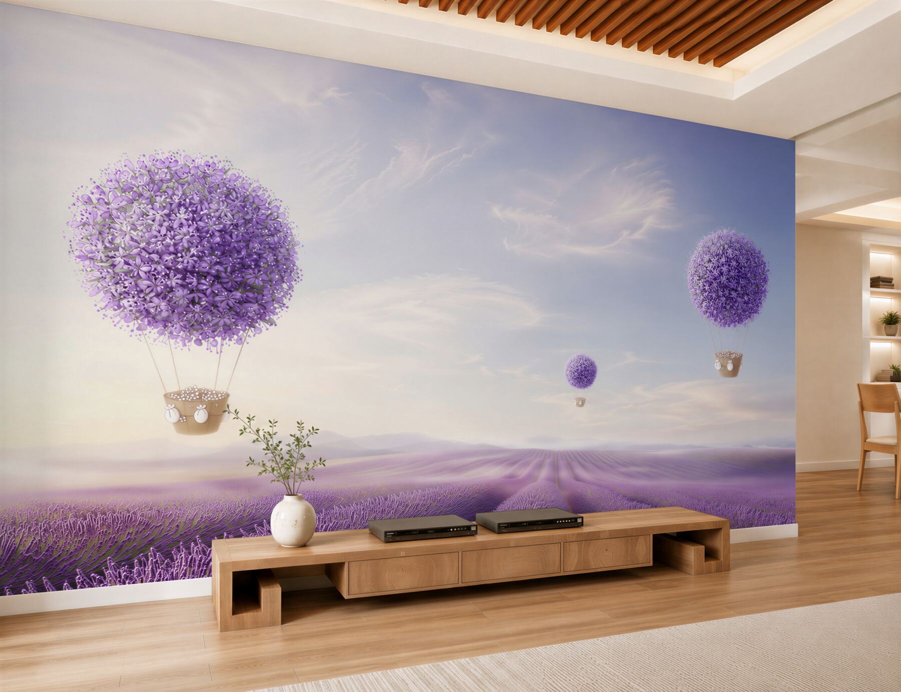 Fototapeta Pole lawendy i balony?v23