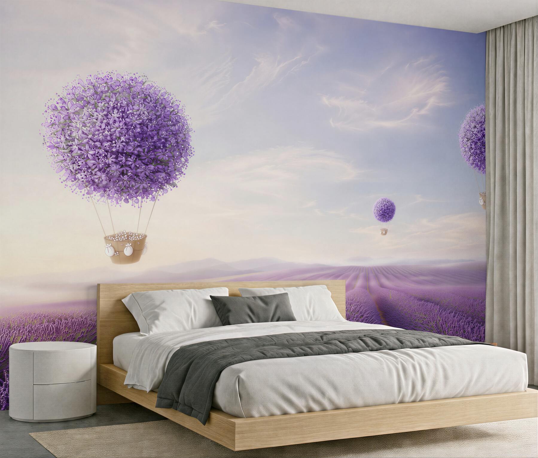 Fototapeta Pole lawendy i balony?v23