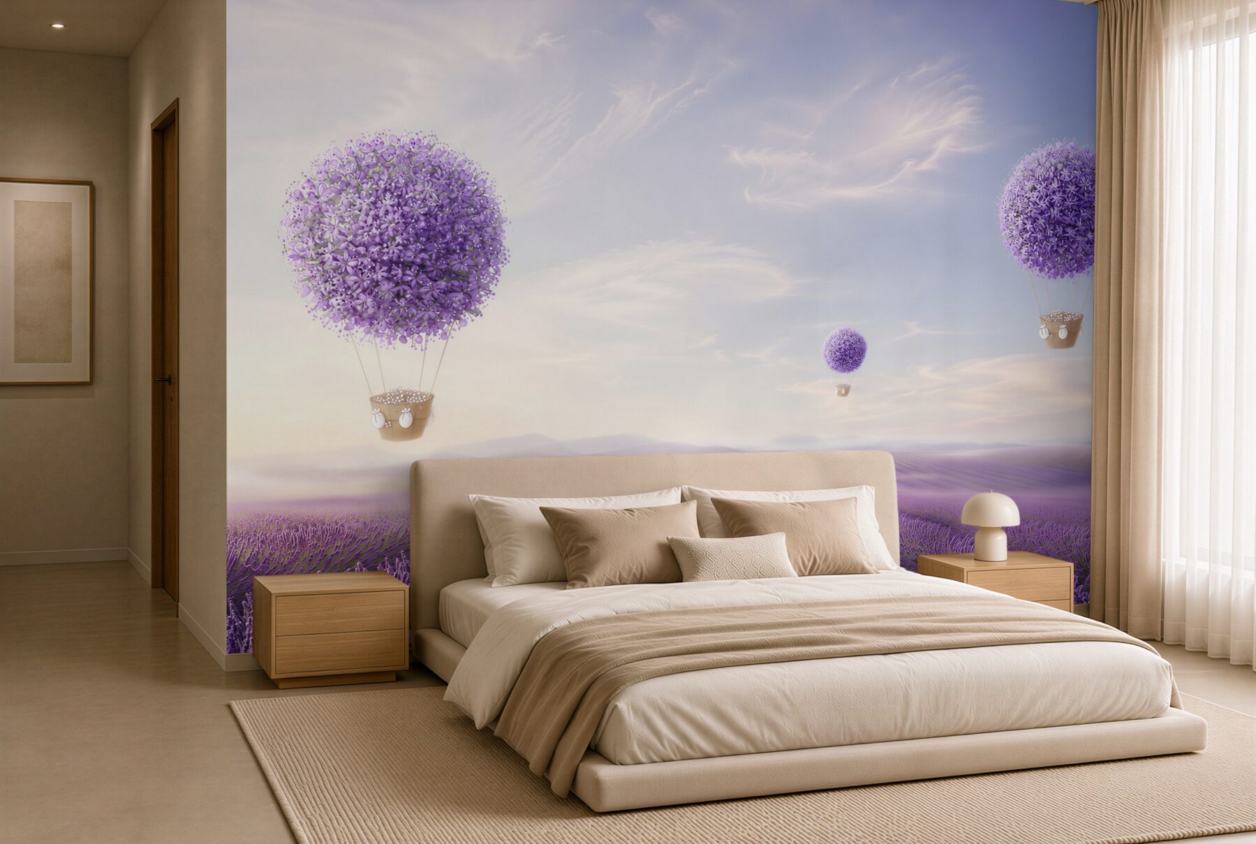 Fototapeta Pole lawendy i balony?v23