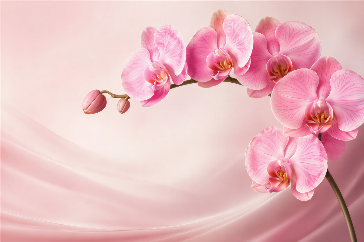 Fototapeta Gałąź czerwonej orchidei