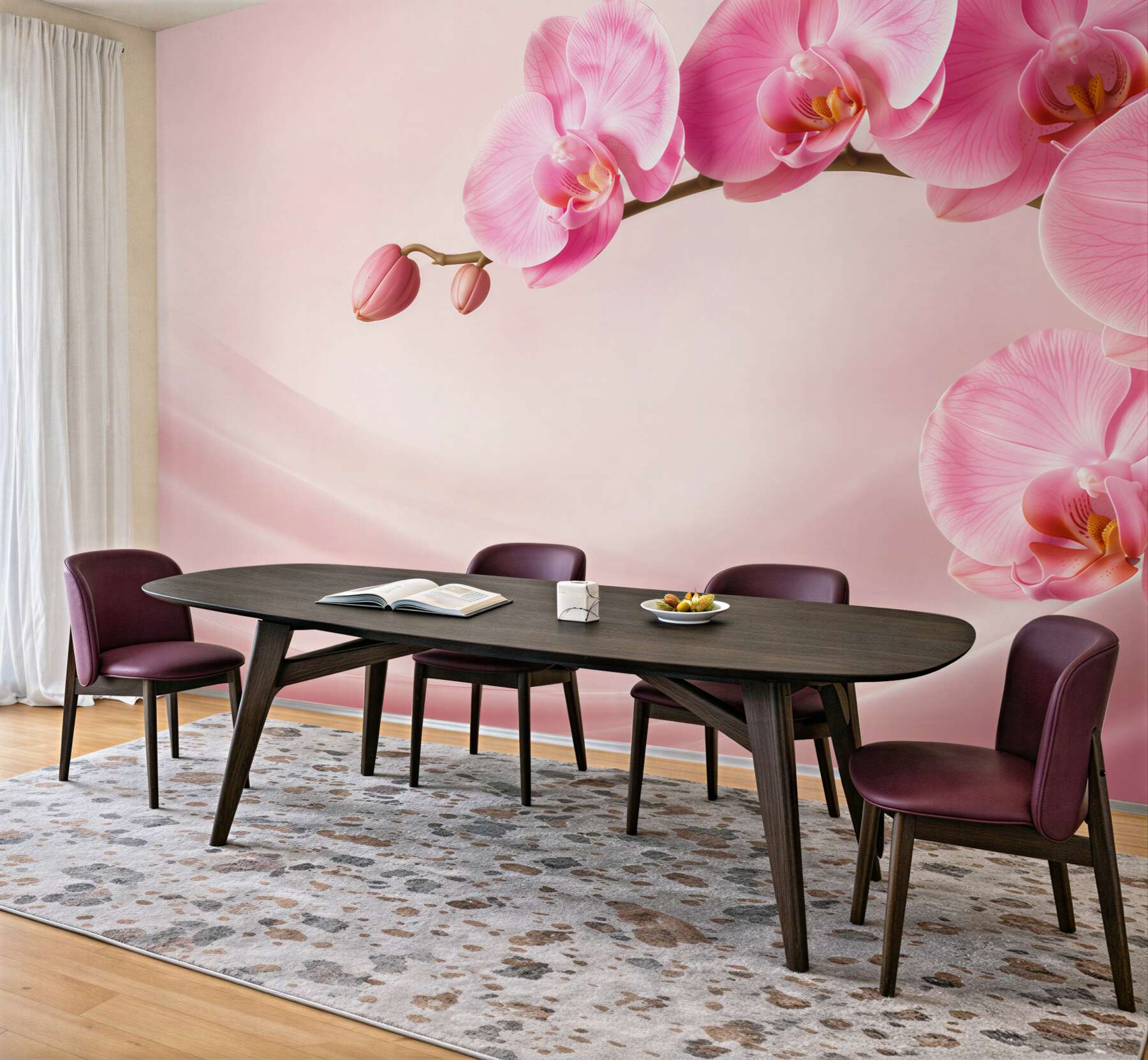 Fototapeta Gałąź czerwonej orchidei?v23