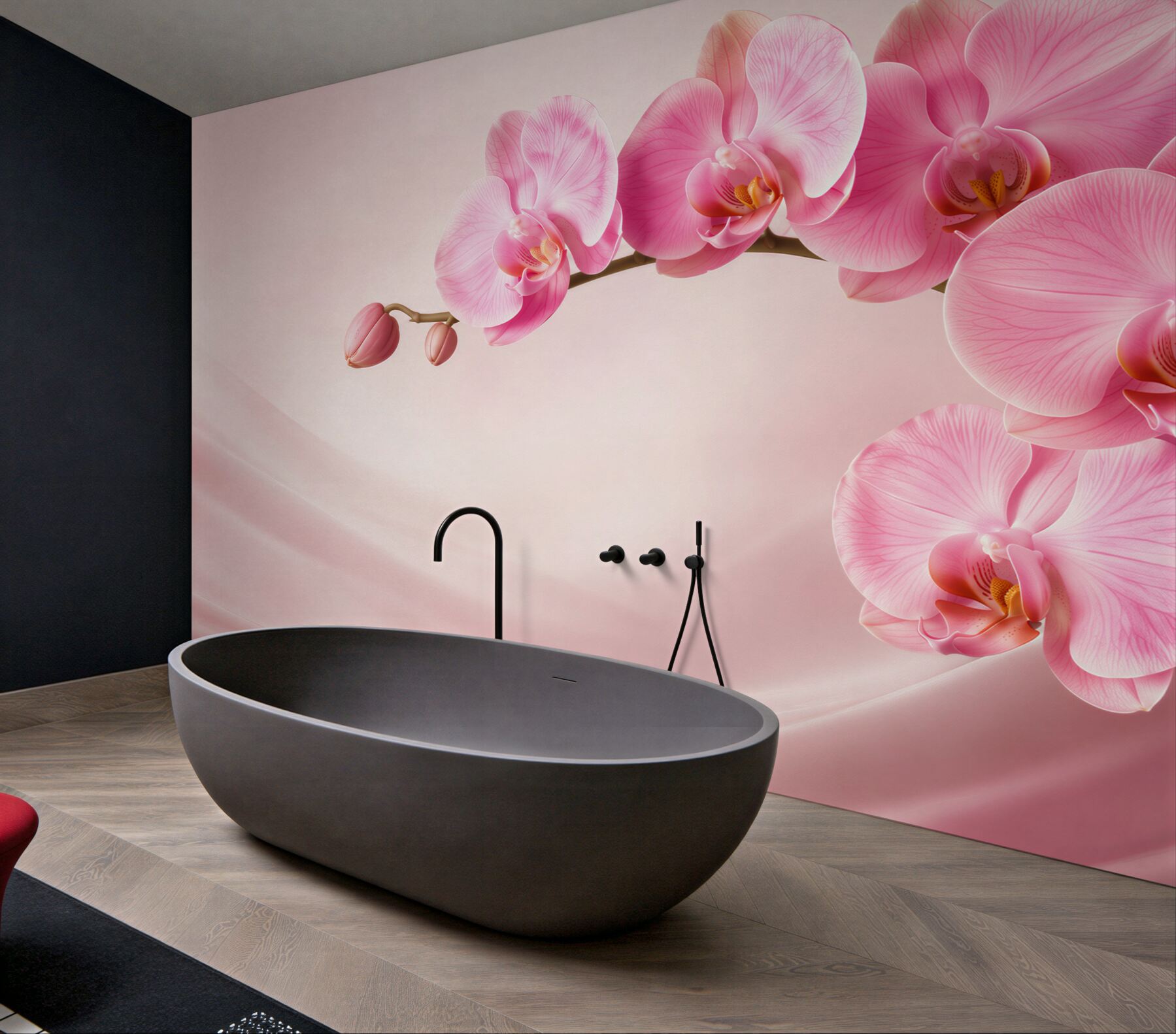 Fototapeta Gałąź czerwonej orchidei?v23