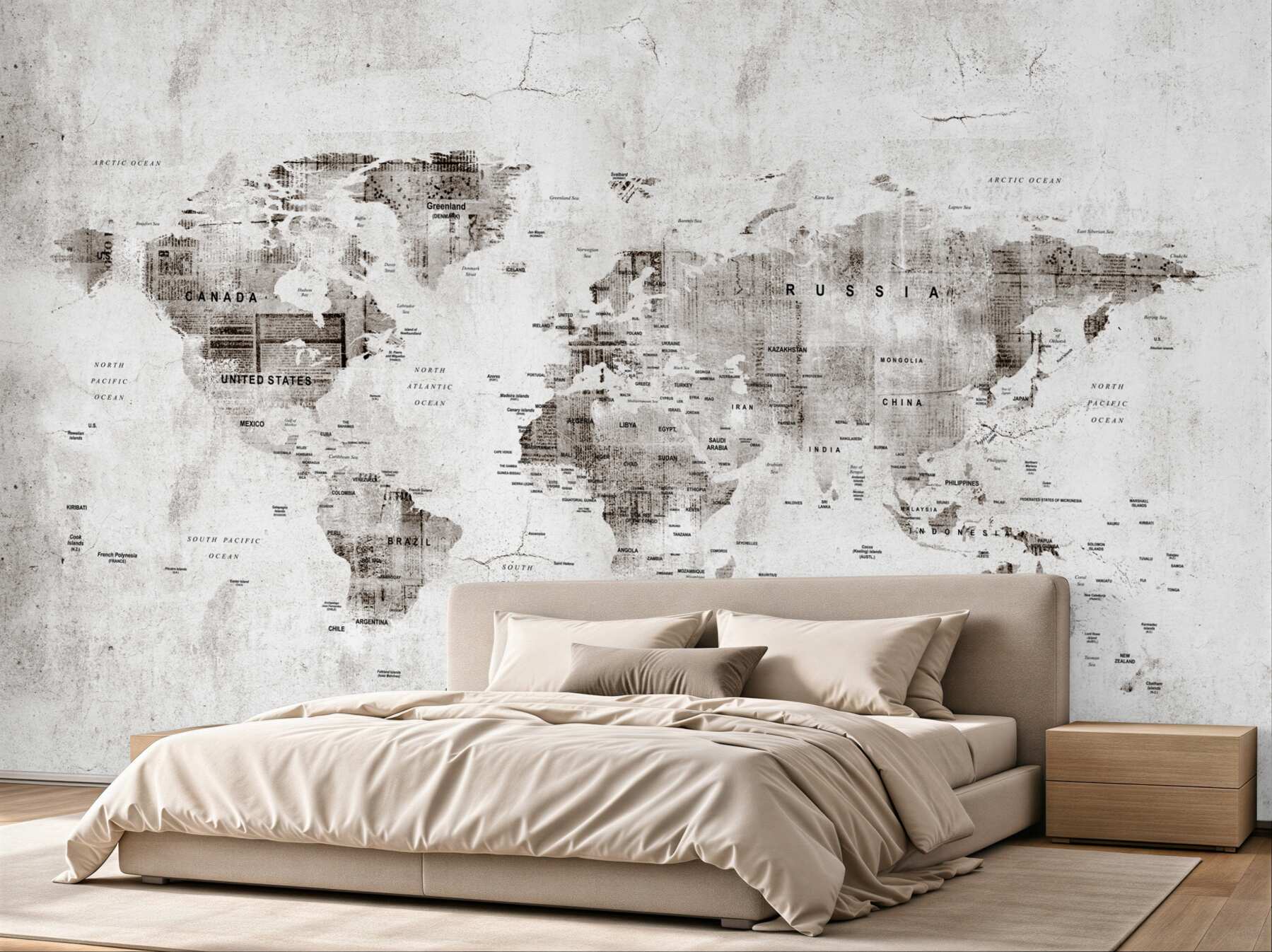 Fototapeta Mapa świata z nazwami krajów