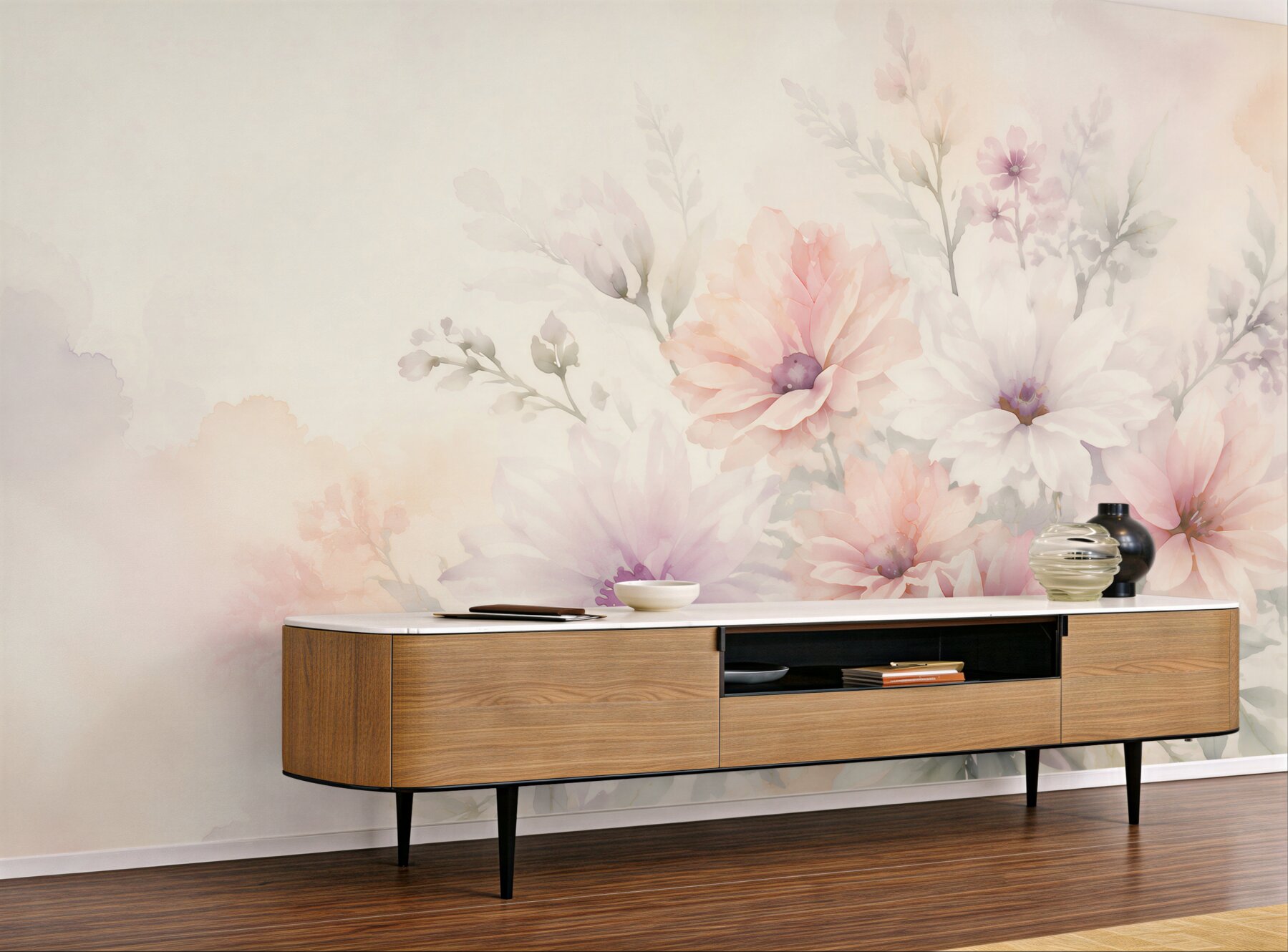 Fototapeta Delikatne pąki kwiatowe w akwareli?v23