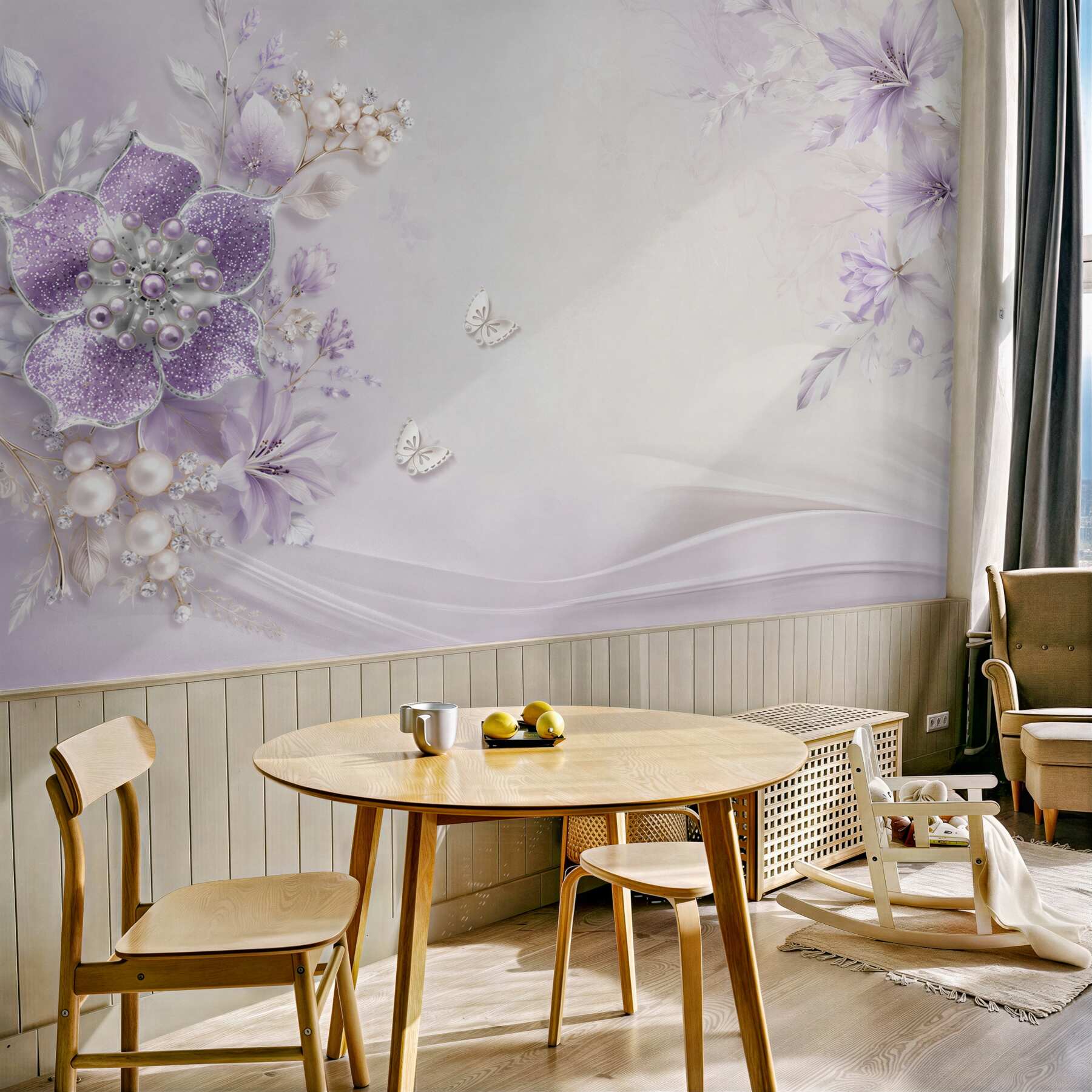Fototapeta Fioletowe orchidee ze złota i pereł?v23