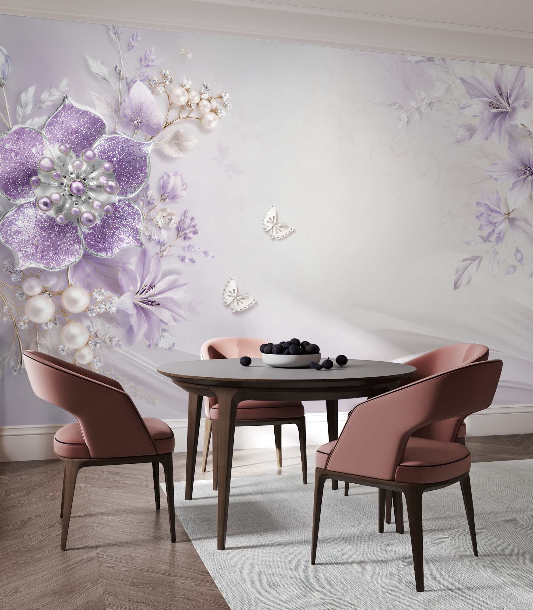 Fototapeta Fioletowe orchidee ze złota i pereł?v23