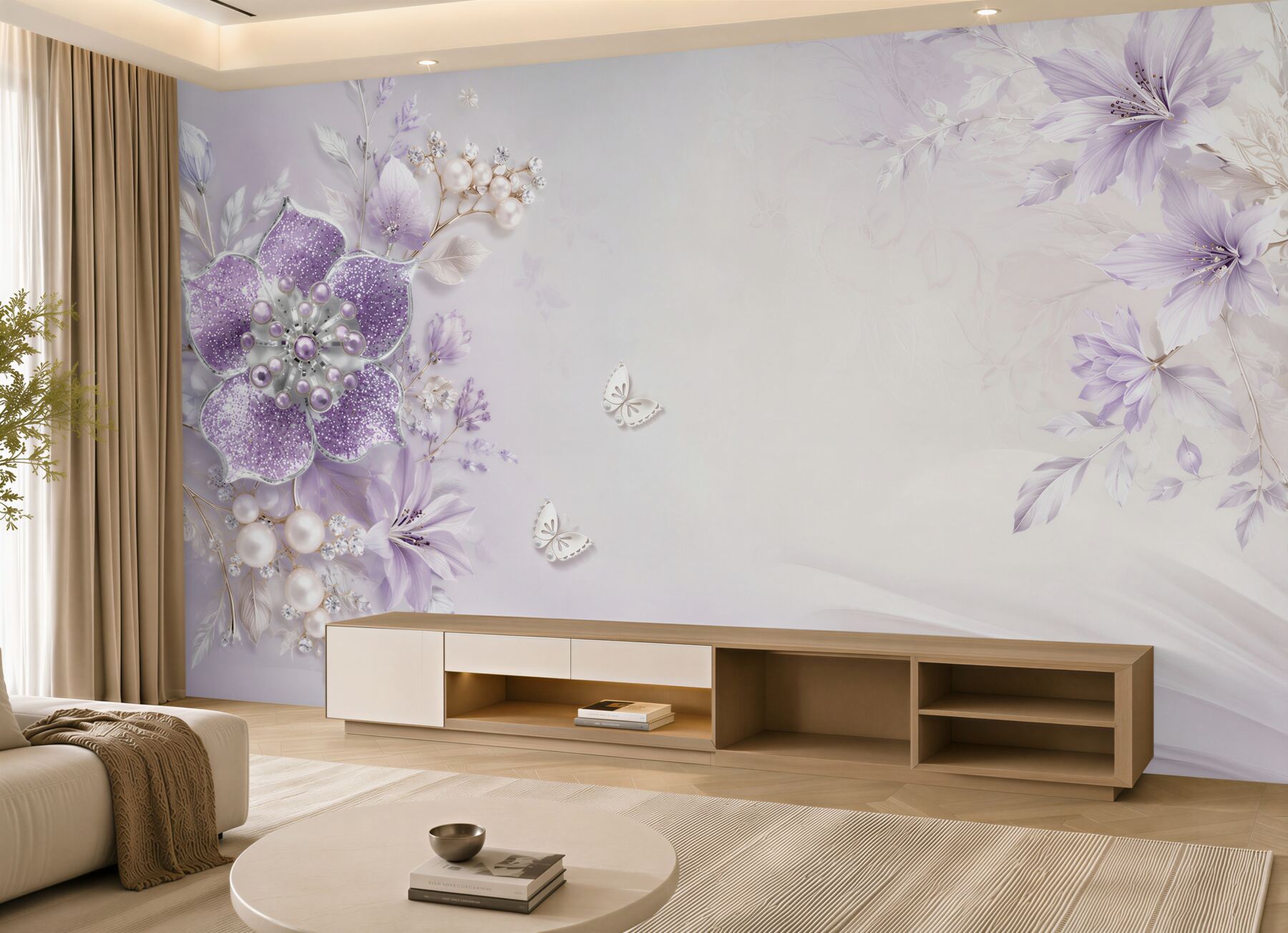 Fototapeta Fioletowe orchidee ze złota i pereł?v23
