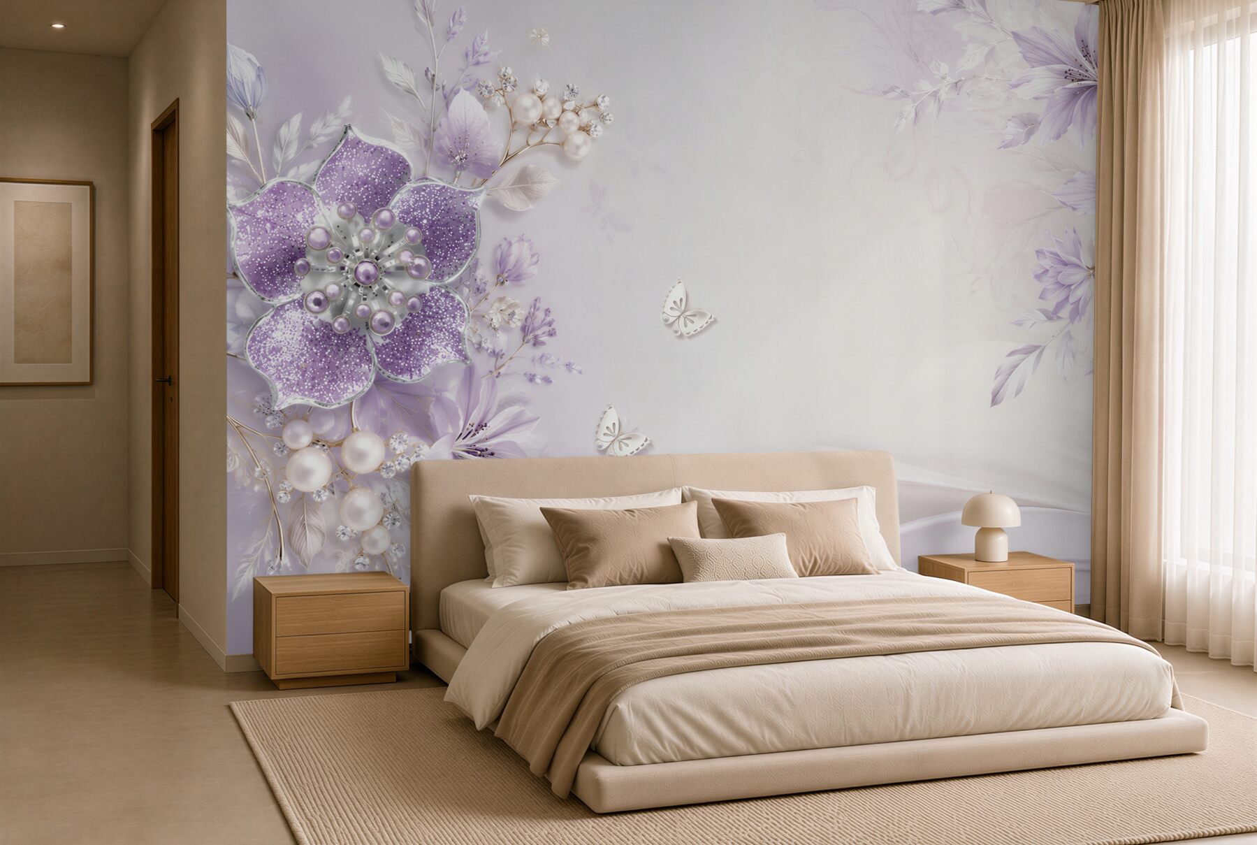 Fototapeta Fioletowe orchidee ze złota i pereł?v23