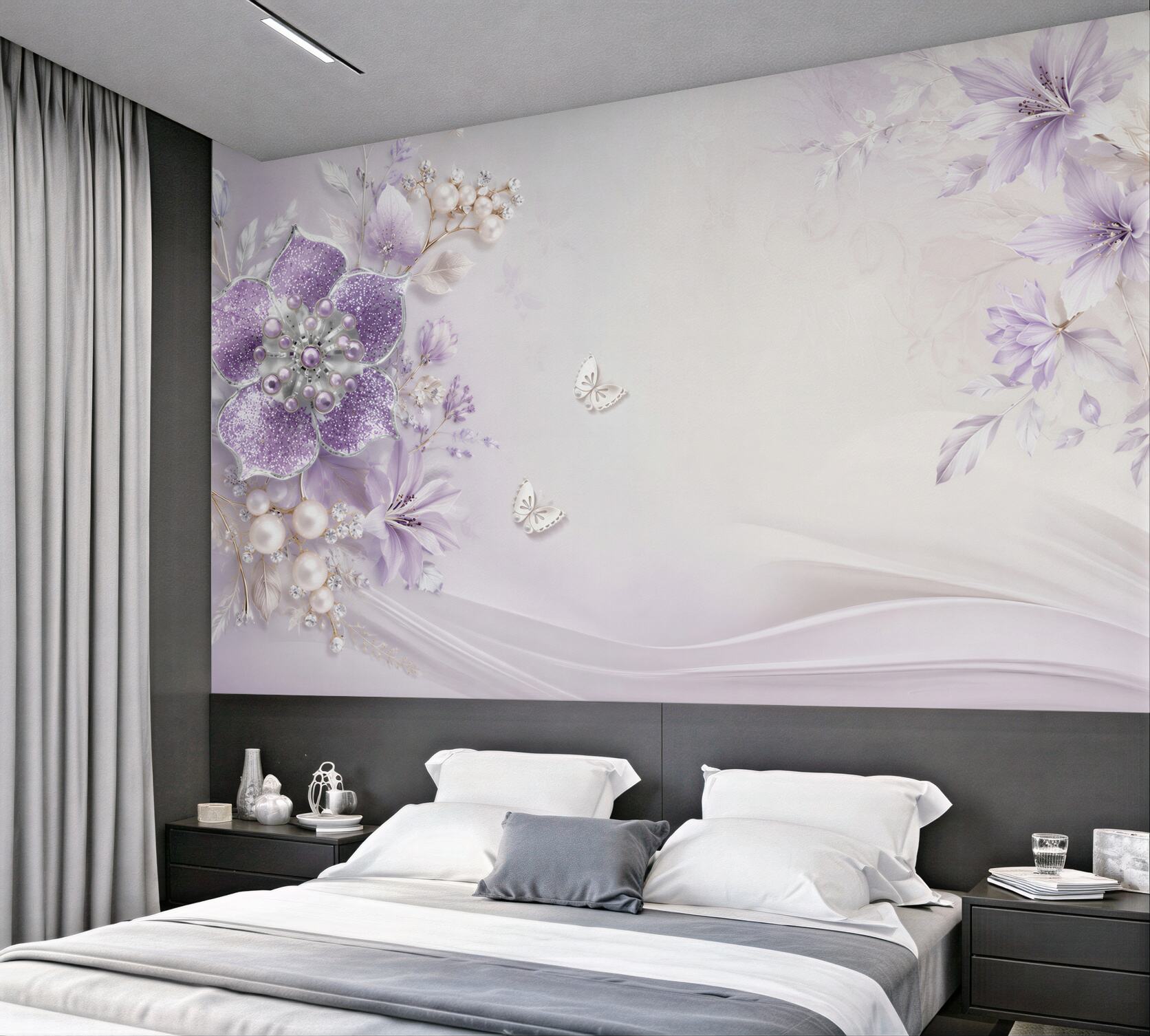 Fototapeta Fioletowe orchidee ze złota i pereł?v23