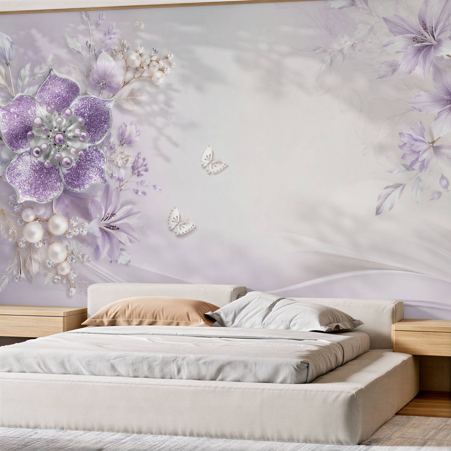 Fototapeta Fioletowe orchidee ze złota i pereł?v23
