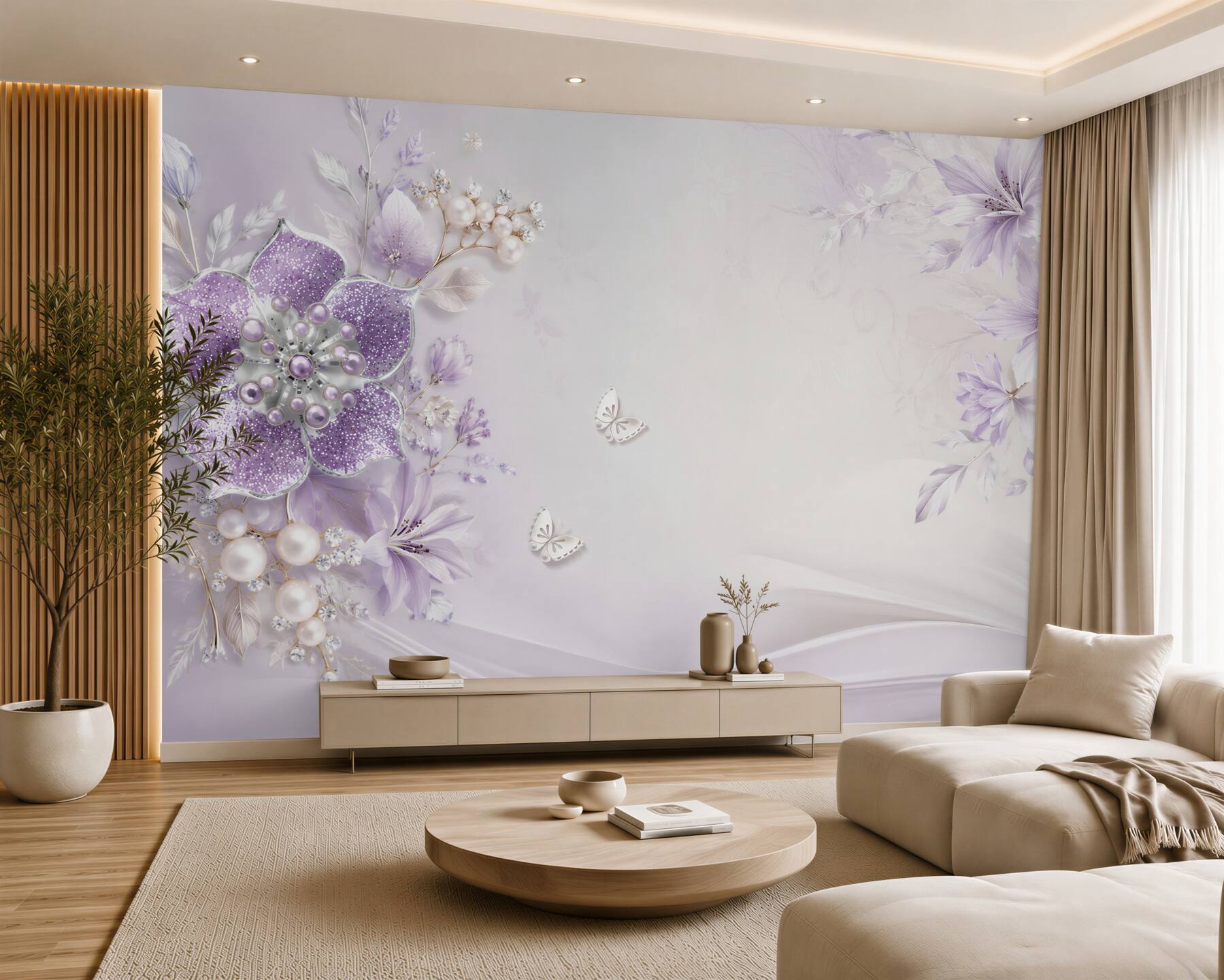 Fototapeta Fioletowe orchidee ze złota i pereł?v23