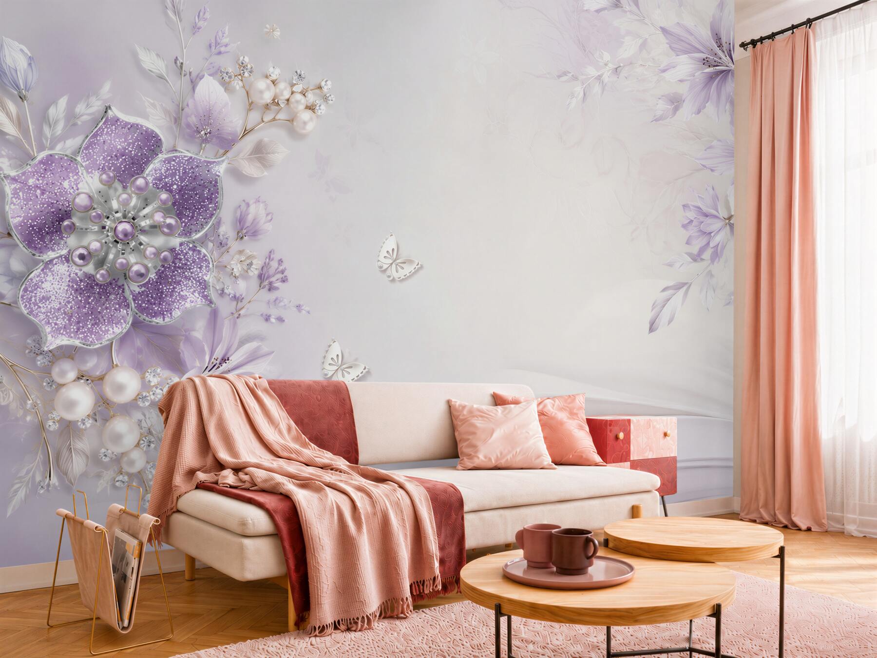 Fototapeta Fioletowe orchidee ze złota i pereł?v23
