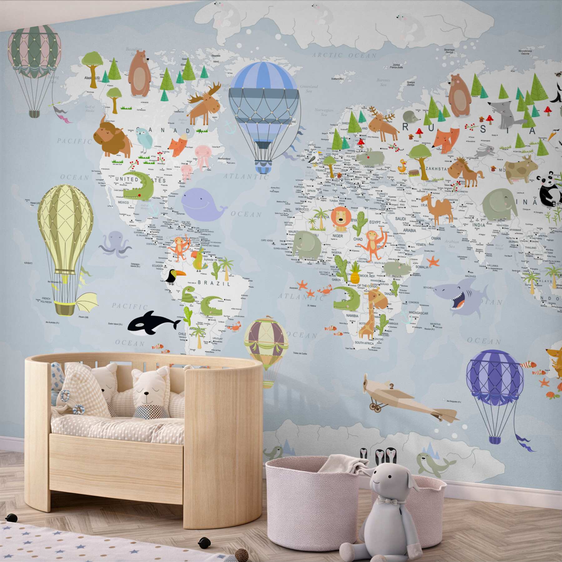 Fototapeta Mapa świata z balonami?v23