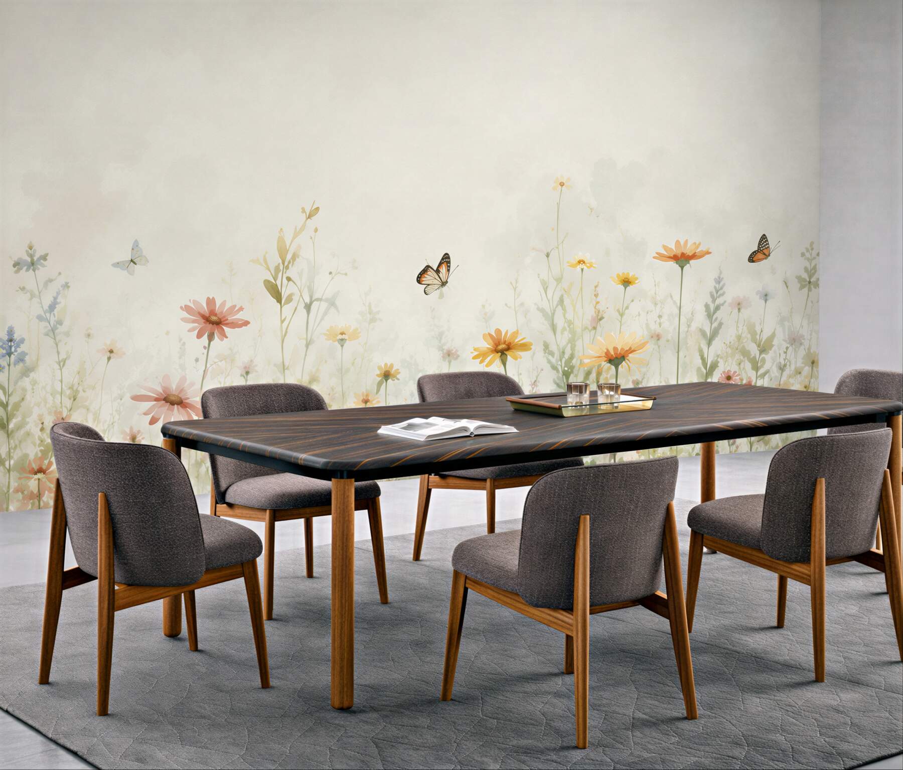Fototapeta Motyle na kwiatach o świcie?v23
