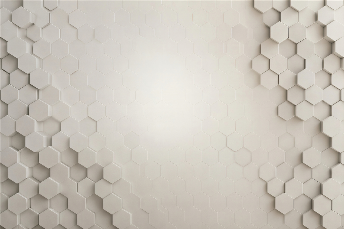 Fototapeta białe heksagony 3D minimalistyczna nowoczesna