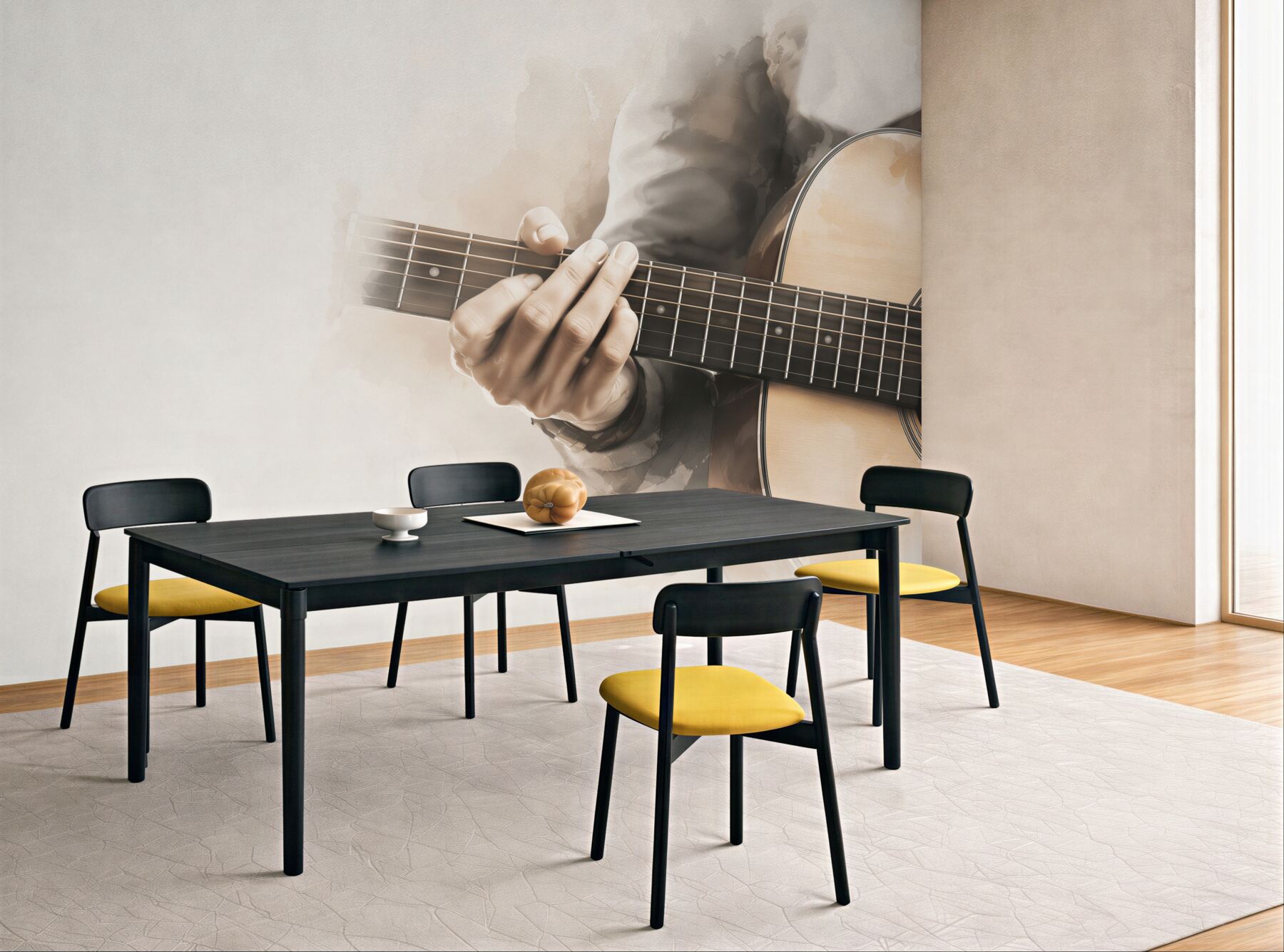 Fototapeta gitara klasyczna z dłonią muzyka w sepii?v23